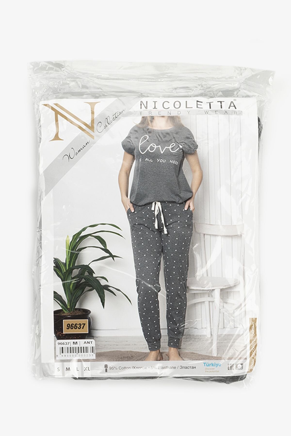 Піжама жіноча Nicoletta 96637 L Сірий  Фото №8