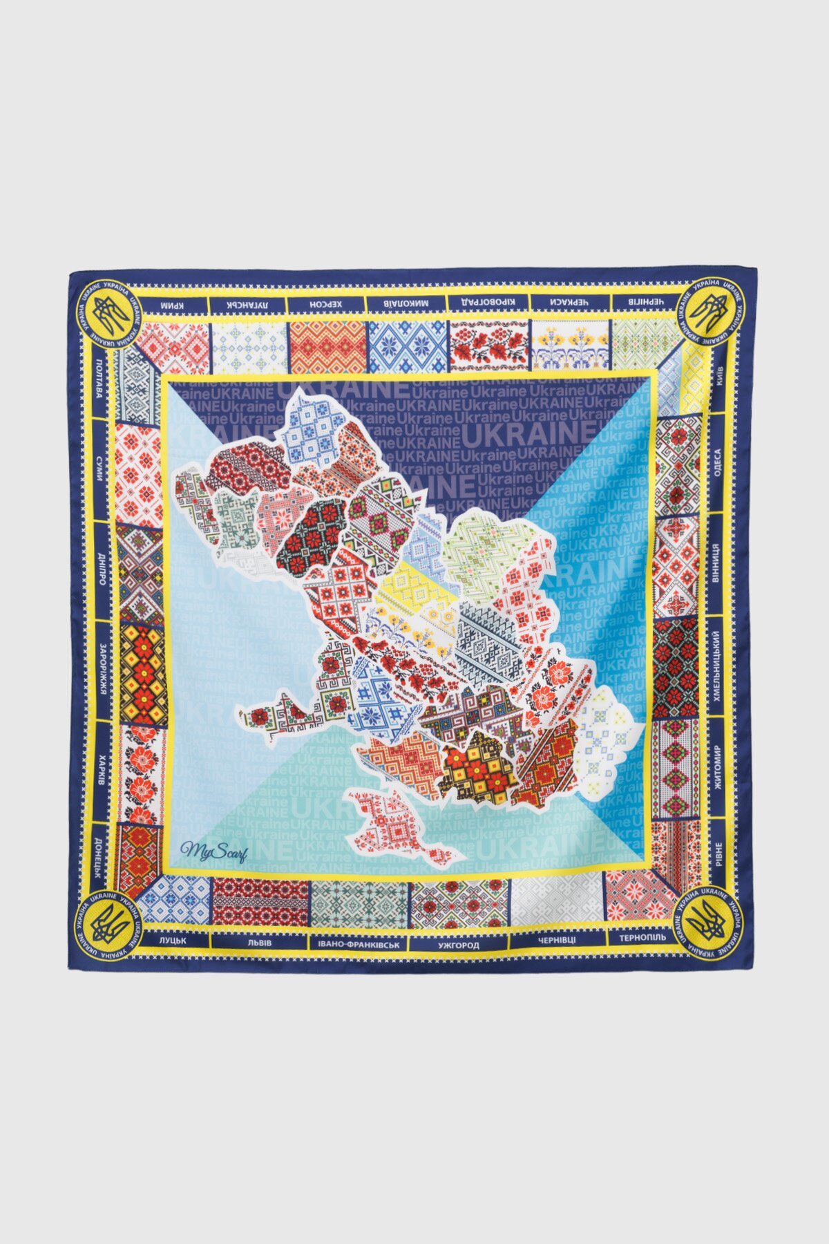 Купити Хустина жіноча my scarf Мапа незламності Різнокольоровий (2000990741646D) Артикул: 2000990741646 Фото повноекранне №1