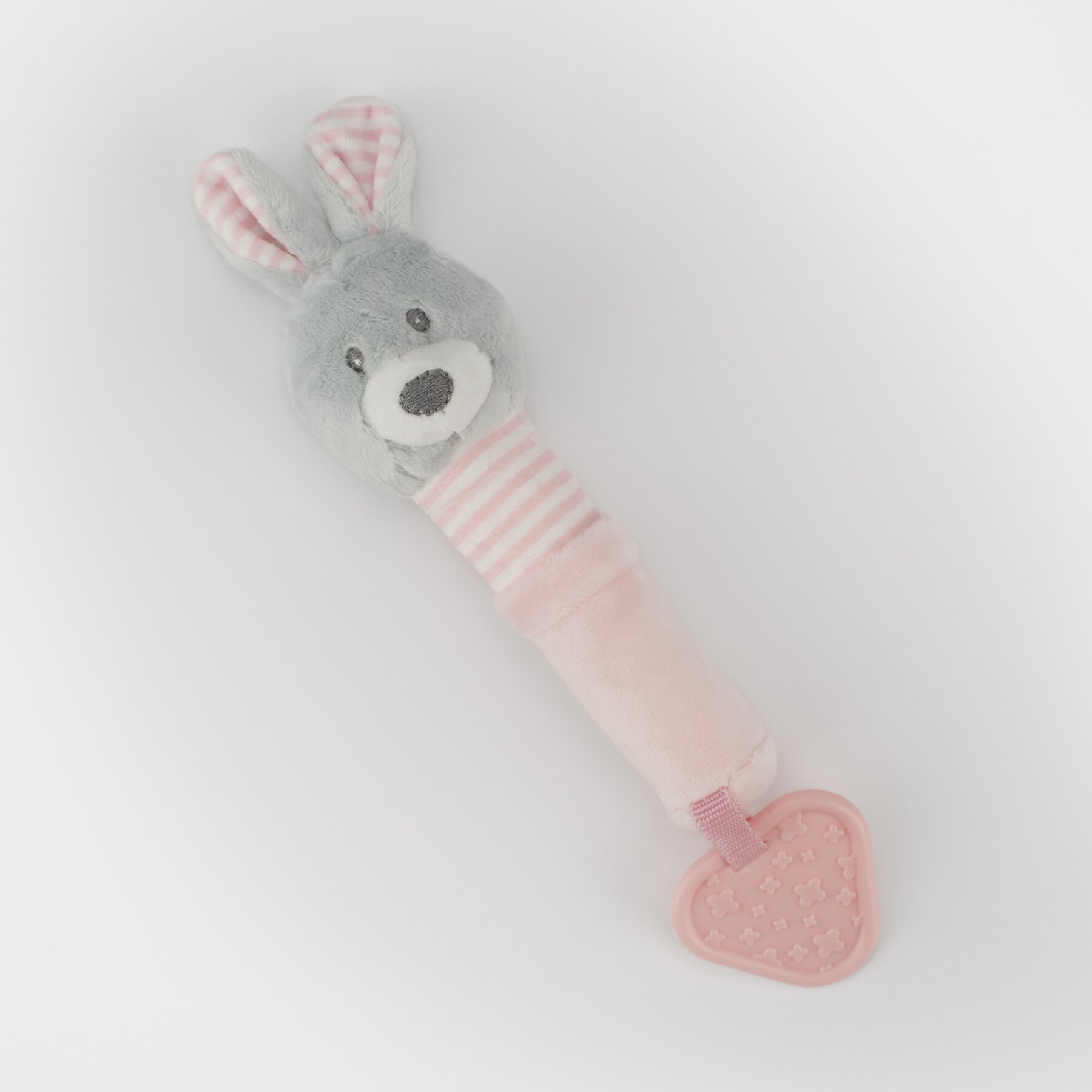 Погремушка-пищалка Кролик BABY TRADE 9099 с прорезывателем Разноцветный (2000989600732)  Фото №1