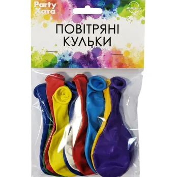 Купити Набір латексних кульок Party Хата 1111-5645 10 шт Різнокольоровий Артикул: 4823118900682