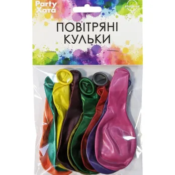 Купити Набір латексних кульок Party Хата 1111-5646 10 шт Різнокольоровий Артикул: 4823118900699