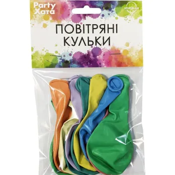Купити Набір латексних кульок Party Хата 1111-5687 10 шт Різнокольоровий Артикул: 4823118900989