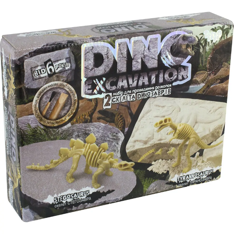 Купити Набір для розкопок "DINO EXCAVATION" Динозаври DEX-01-04,05,06 Різнокольоровий Артикул: 2000099984258 Фото повноекранне №1