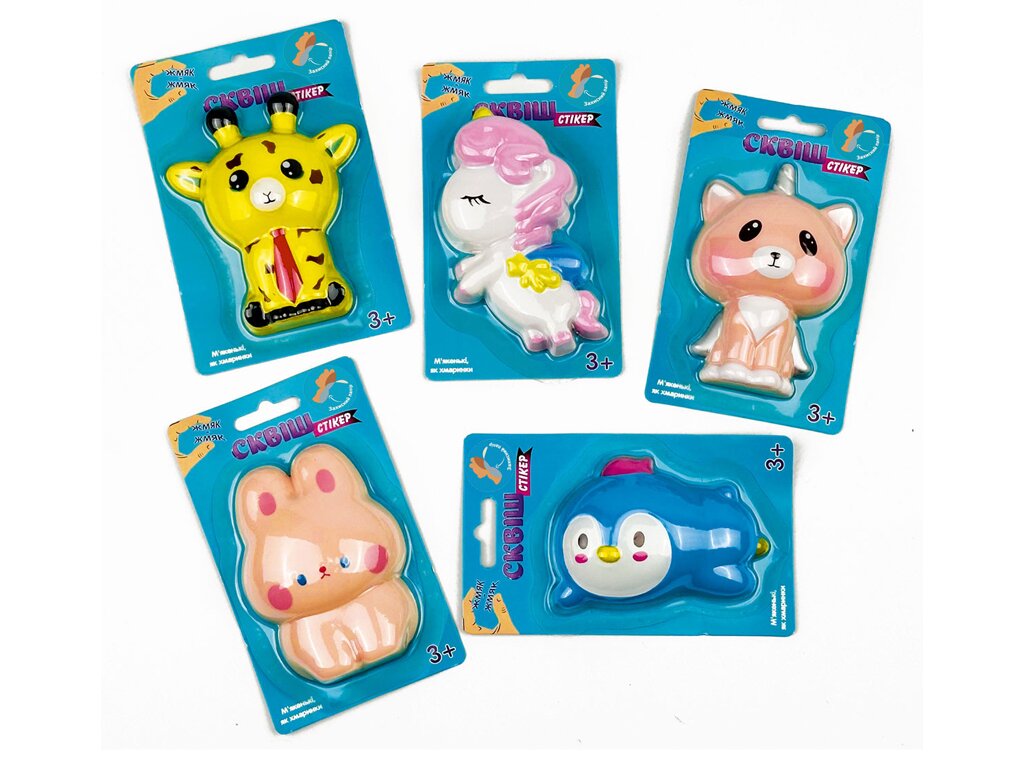 Купити Іграшка-антистрес СКВІШ-наліпка "Звірятка" Vladi Toys VT9001-01 Різнокольоровий Артикул: 4820234766277 Фото повноекранне №2