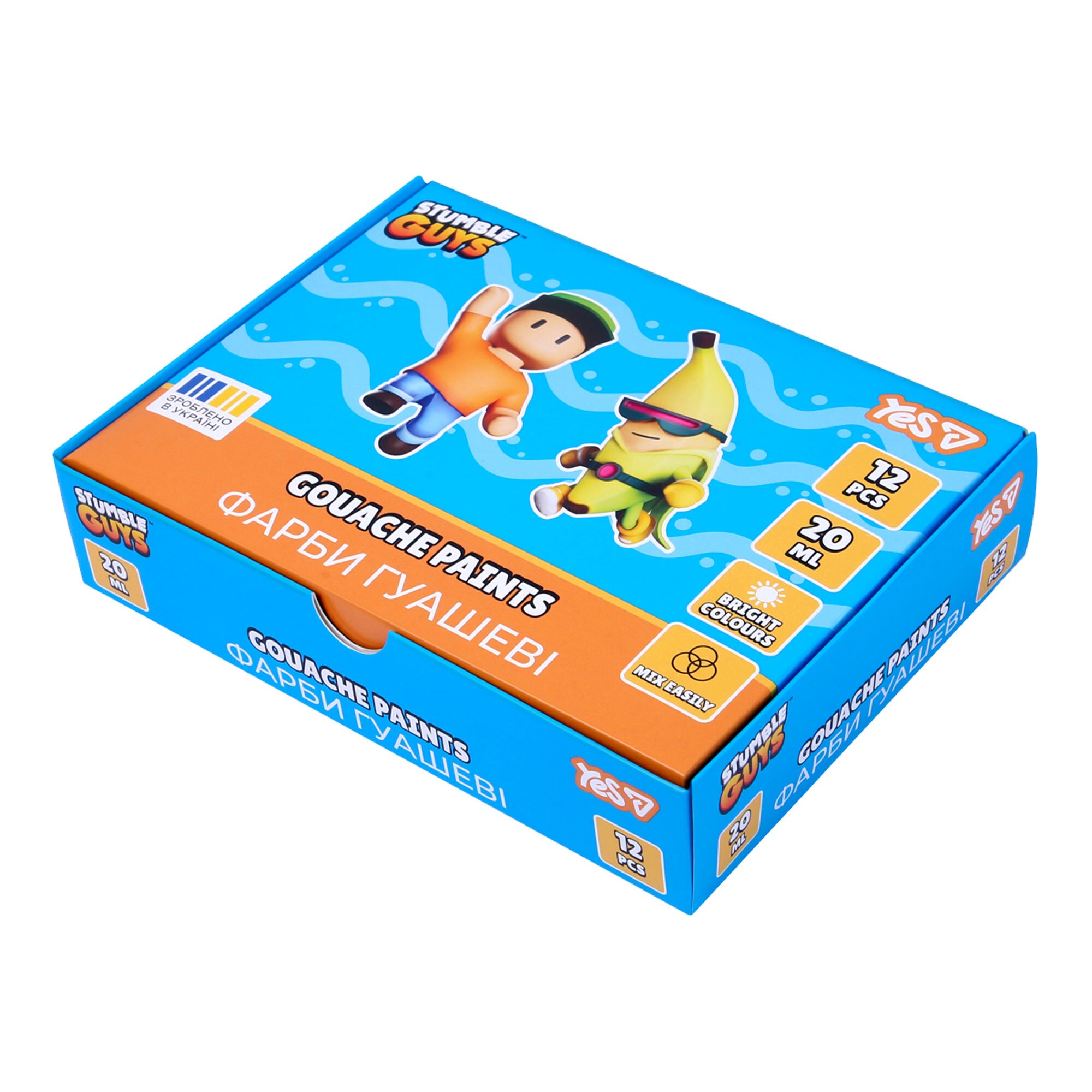 Купити Фарби Гуаш  Stumble Guys YES 230438 12 кольорів Різнокольоровий Артикул: 4823125206371 Фото повноекранне №1