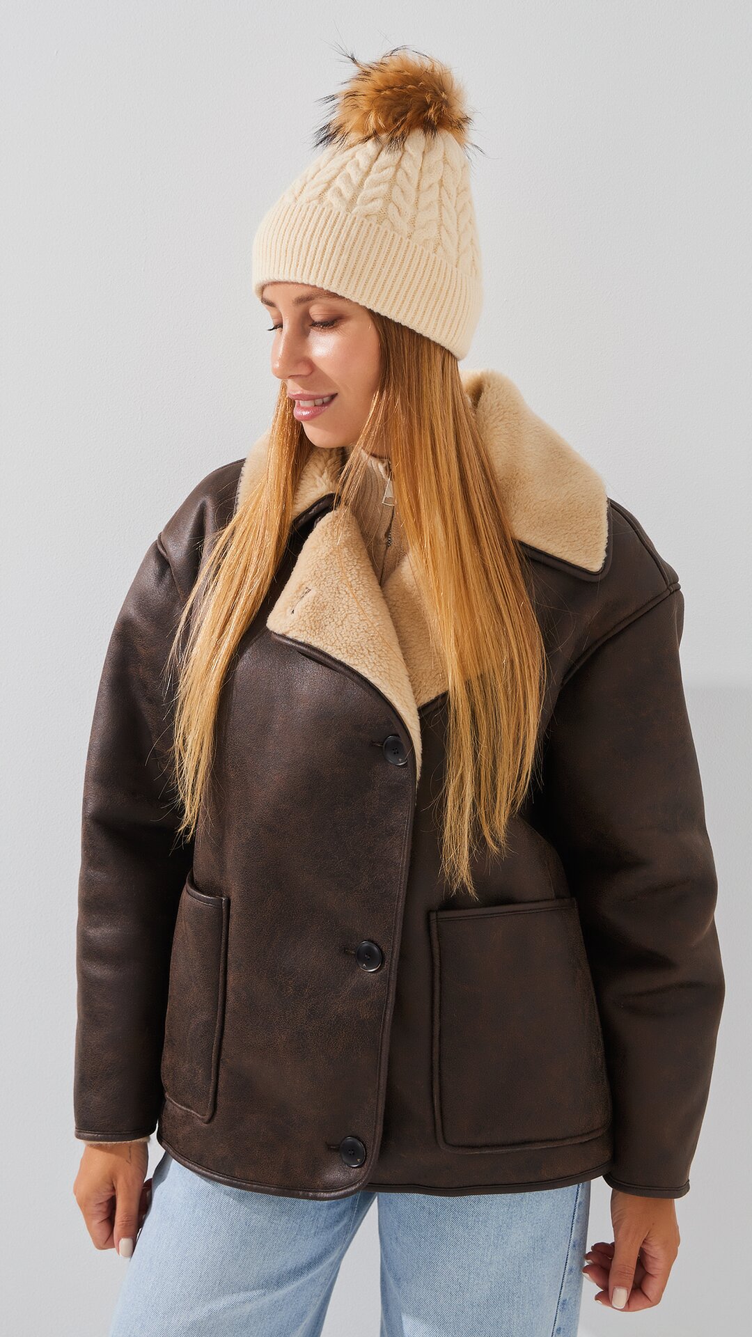 Купити Шапка жіноча 182L-2 One Size Кавовий Артикул: 2000999268731 Фото повноекранне №3