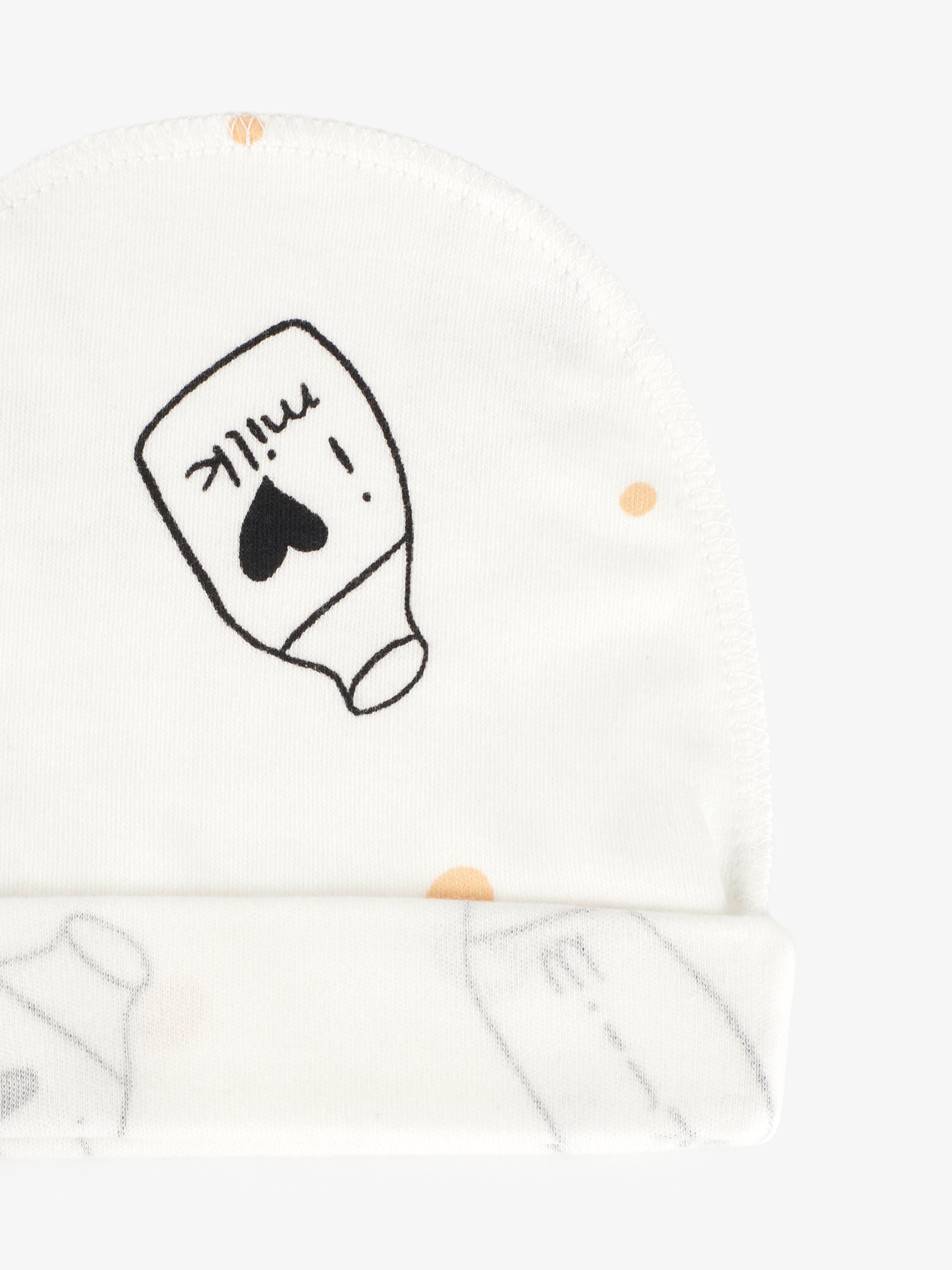 Купити Шапочка для малюків з підворотом "Milk" 910110м 40 см Молочний Артикул: 4821111446015 Фото повноекранне №2