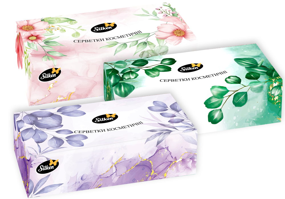Купить Салфетки бумажные в коробке "Natural микс" Silken FS43215010 Разноцветный Артикул: 4820280690069