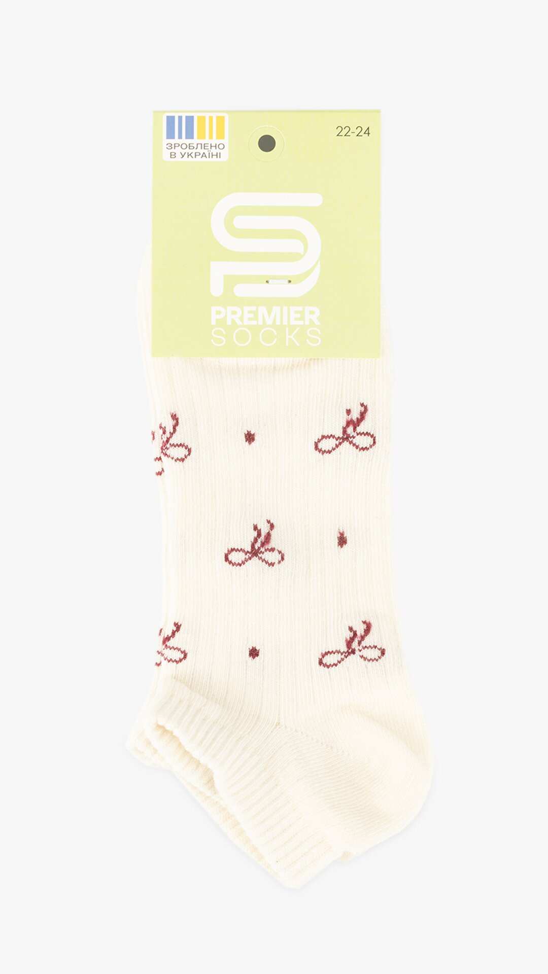 Шкарпетки для дівчинки Premier Socks Бантики 16-18 Молочний  Фото №2