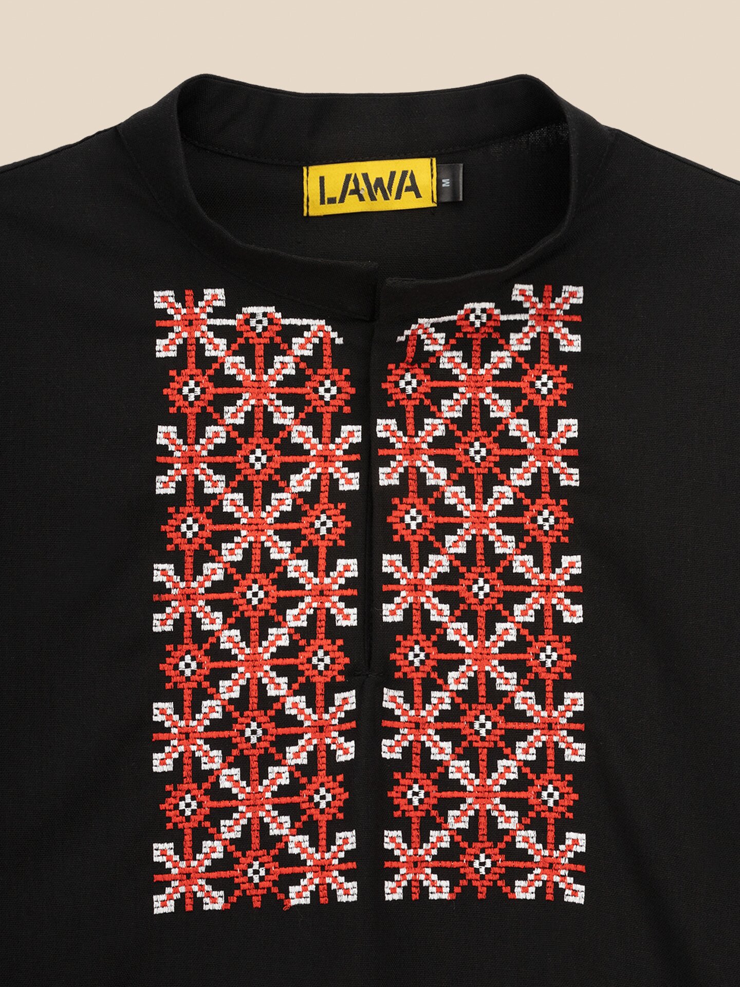 Купити Сорочка вишиванка чоловіча LAWA E-MB02305 M Чорний Артикул: 2000999589867 Фото повноекранне №2