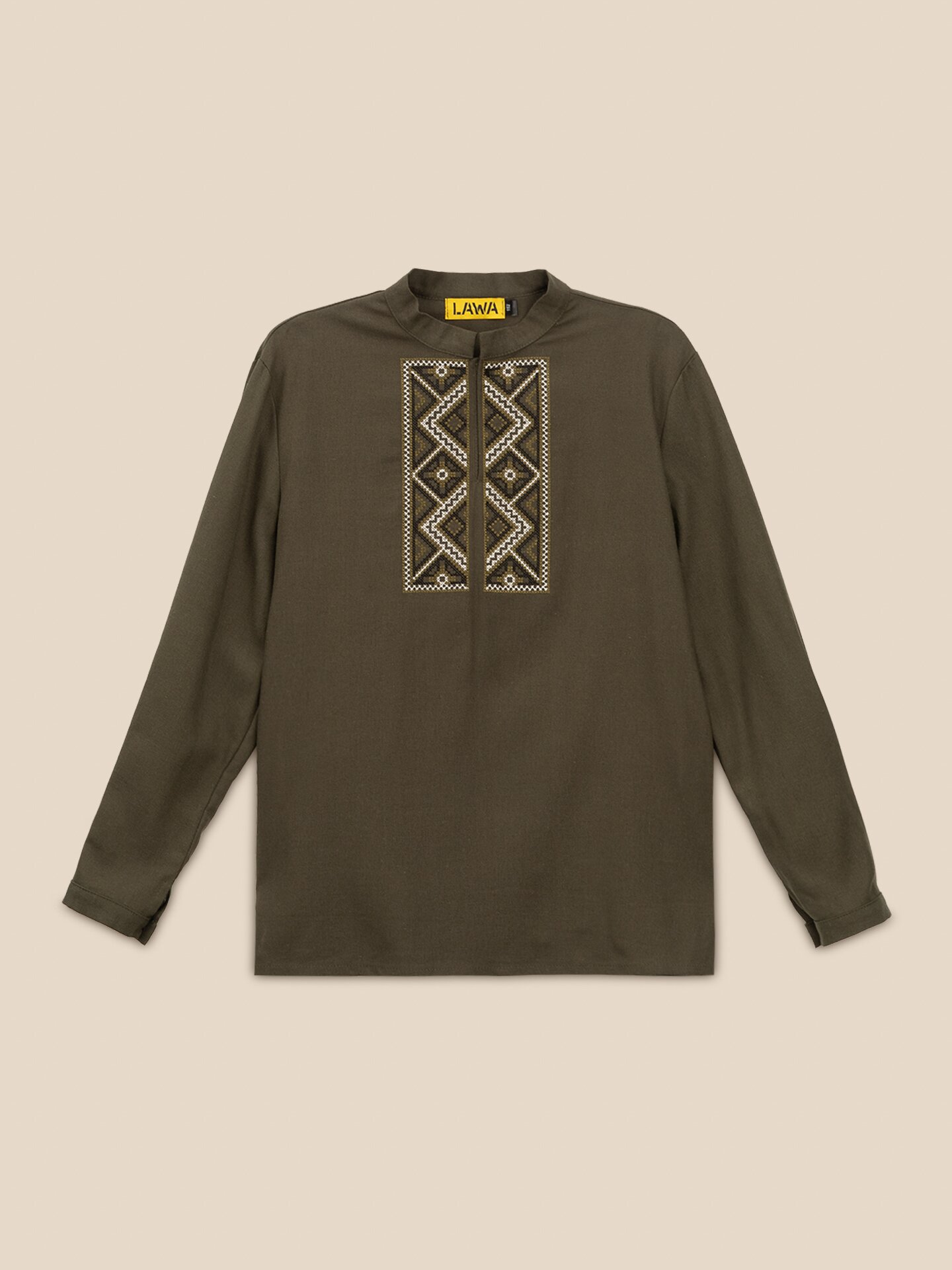 Купити Сорочка вишиванка для хлопчика LAWA E-BB02302 164 см Хакі Артикул: 2000999576164 Фото повноекранне №7
