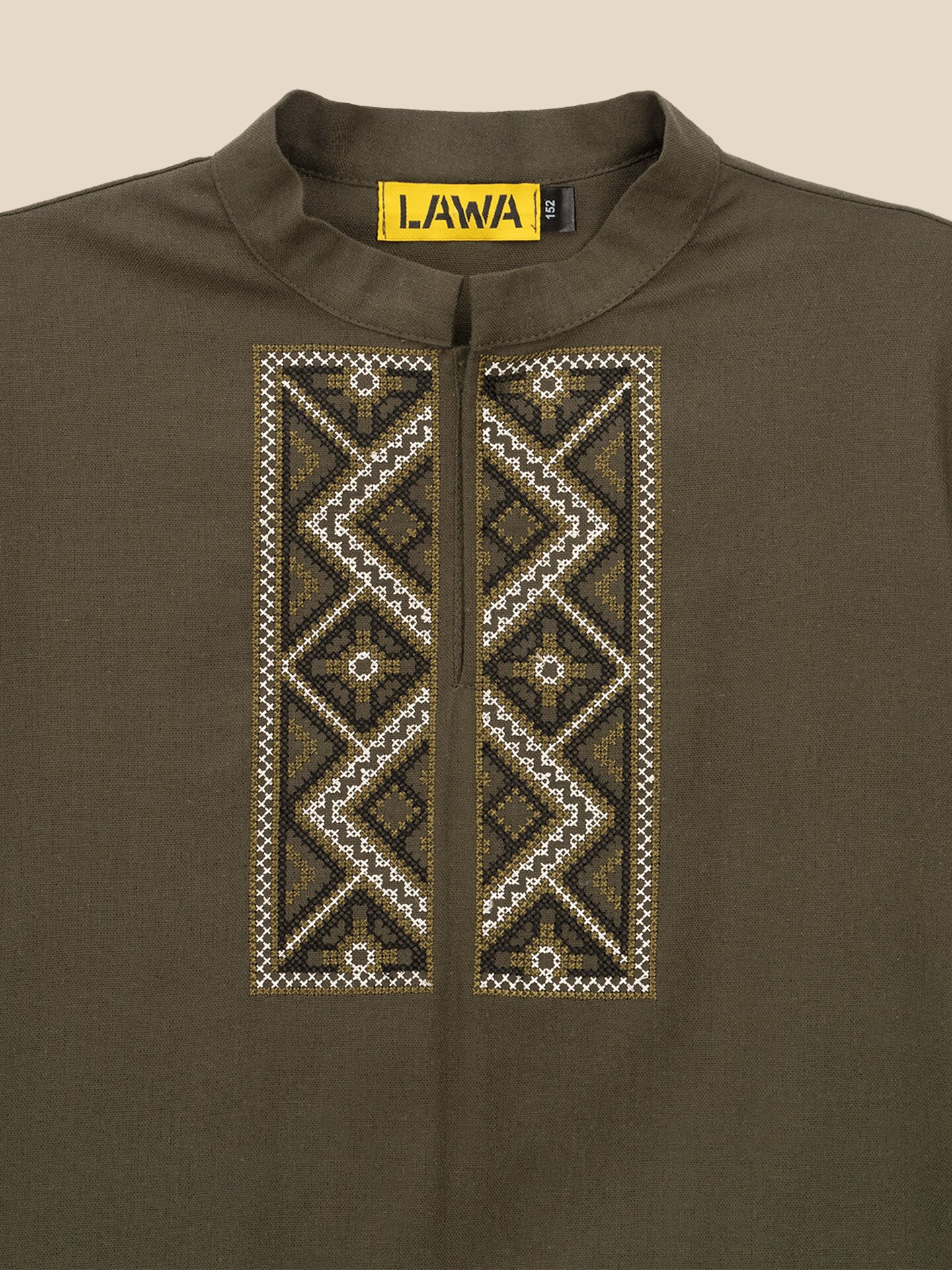 Купити Сорочка вишиванка для хлопчика LAWA E-BB02302 164 см Хакі Артикул: 2000999576164 Фото повноекранне №8
