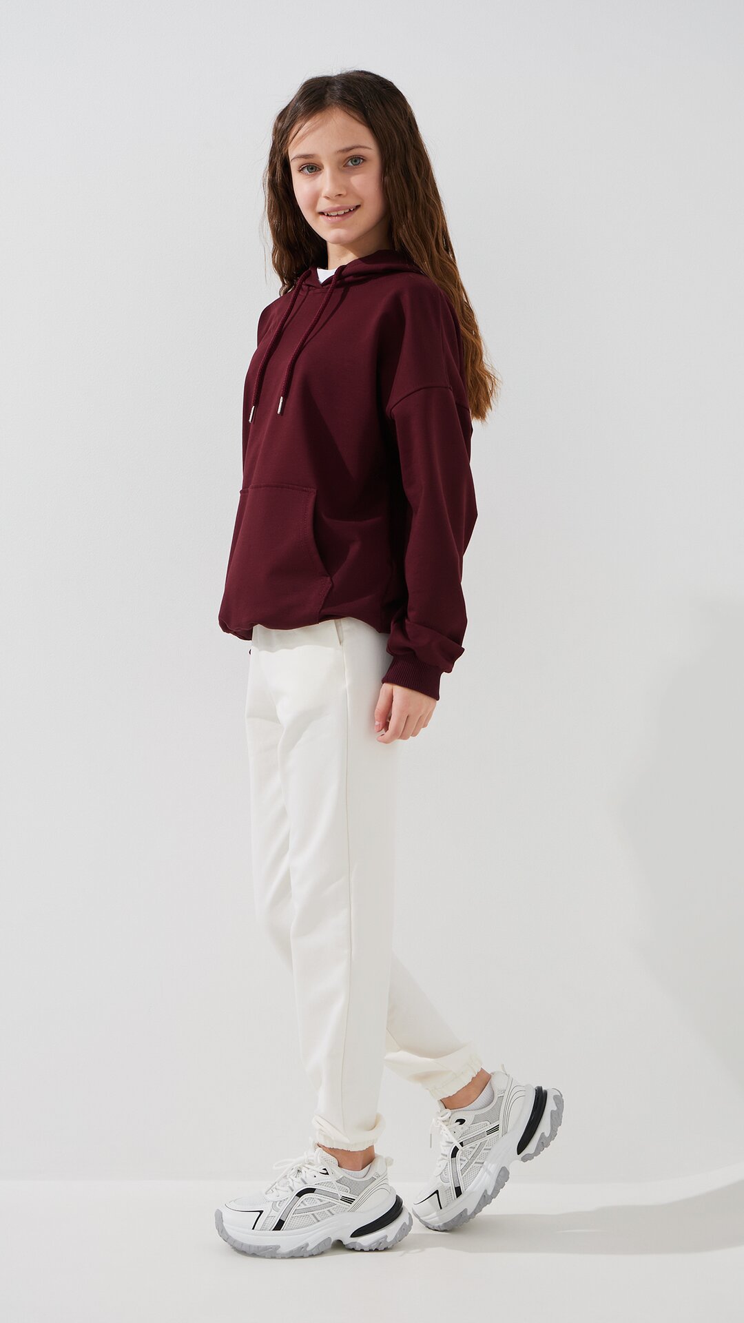Купити Спортивні штани однотонні для дівчинки LAWA GBC02330 158 см Молочний Артикул: 2000999471001 Фото повноекранне №3