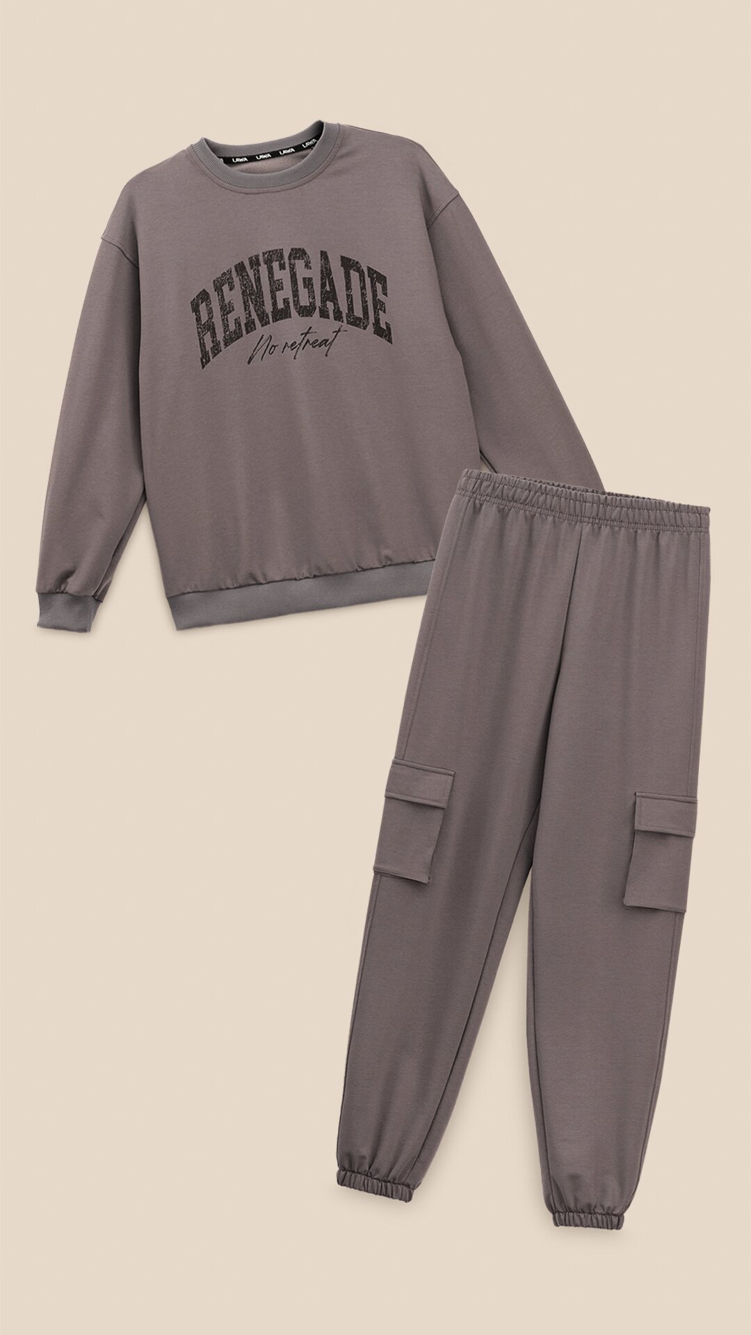 Купити Спортивний костюм світшот+штани для хлопчика LAWA P-BB02338 146 см Коричневий-графітовий Артикул: 2000999531286 Фото повноекранне №7