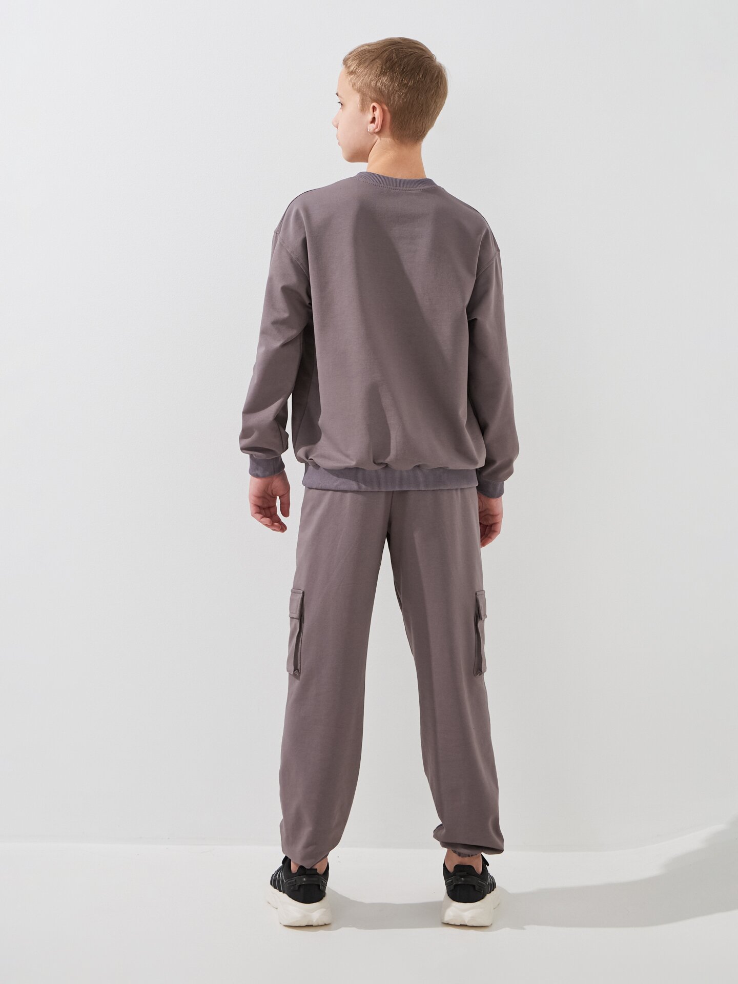 Купити Спортивний костюм світшот+штани для хлопчика LAWA P-BB02338 146 см Коричневий-графітовий Артикул: 2000999531286 Фото повноекранне №5