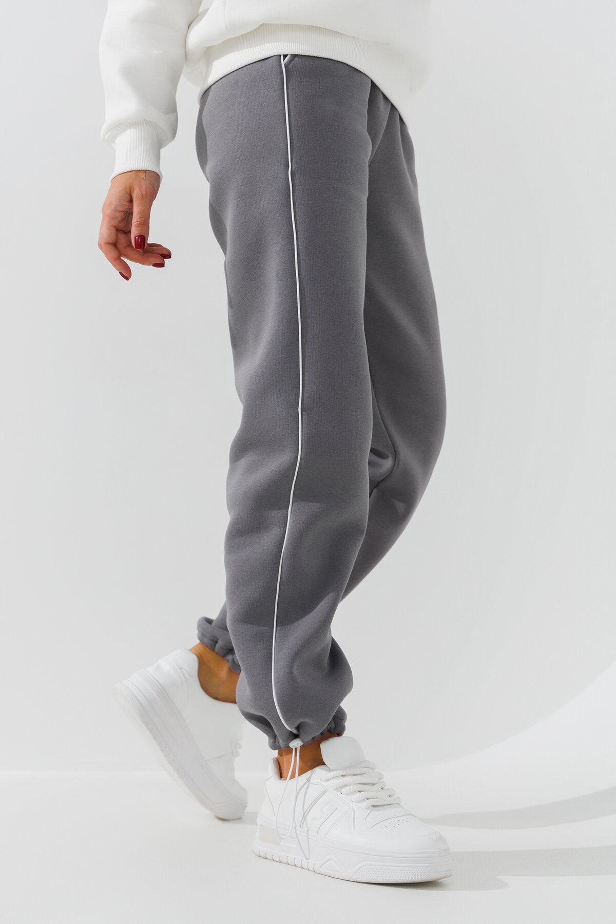 Спортивні штани жіночі Noa Noa 1632 2XL Сірий  Фото №3