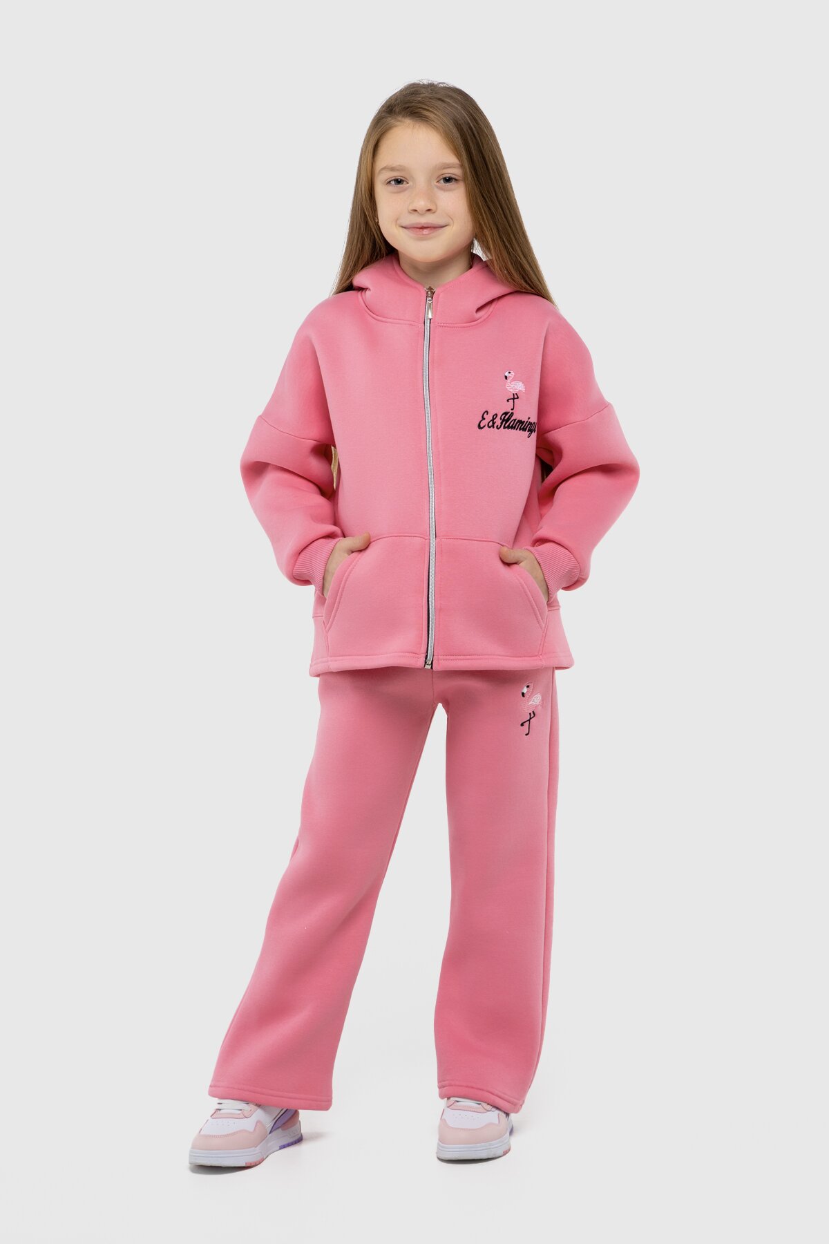 Спортивный костюм (худи, штаны) для девочки Ecrin 4610 110 см Розовый (2000990093318W)  Фото №0