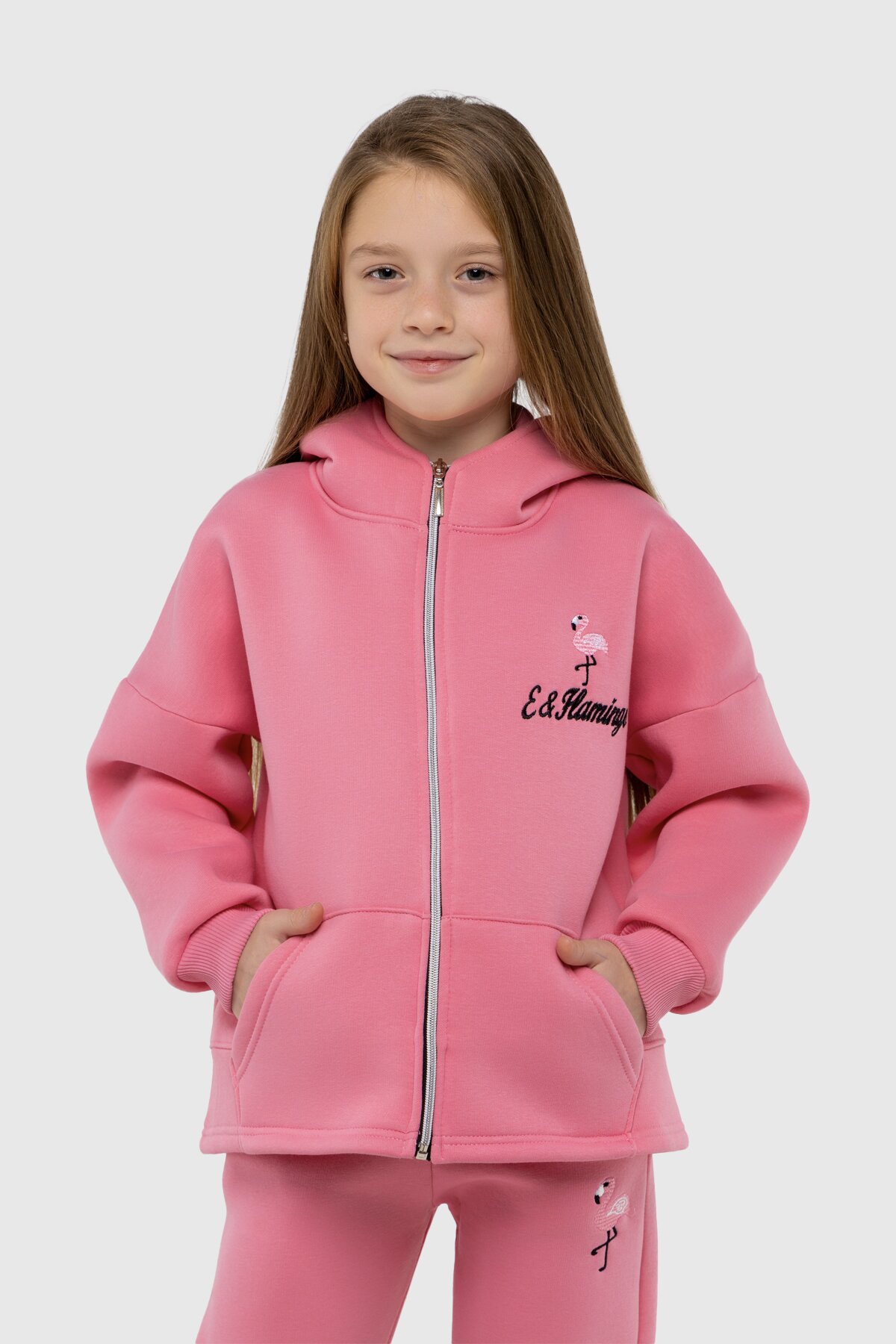 Спортивный костюм (худи, штаны) для девочки Ecrin 4610 110 см Розовый (2000990093318W)  Фото №5