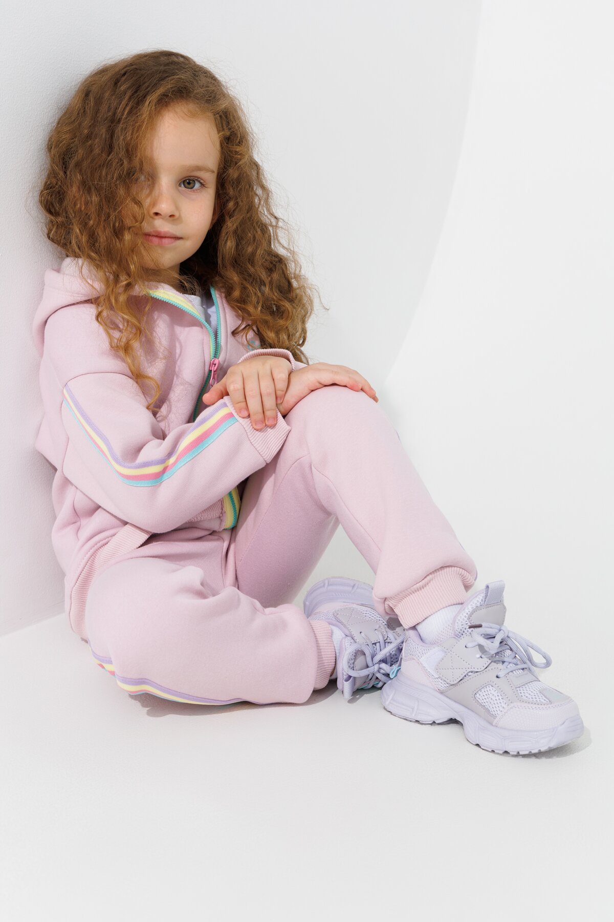 Спортивний костюм кофта+штани для дівчинки Baby Show 4019 98 см Світло-бузковий  Фото №1