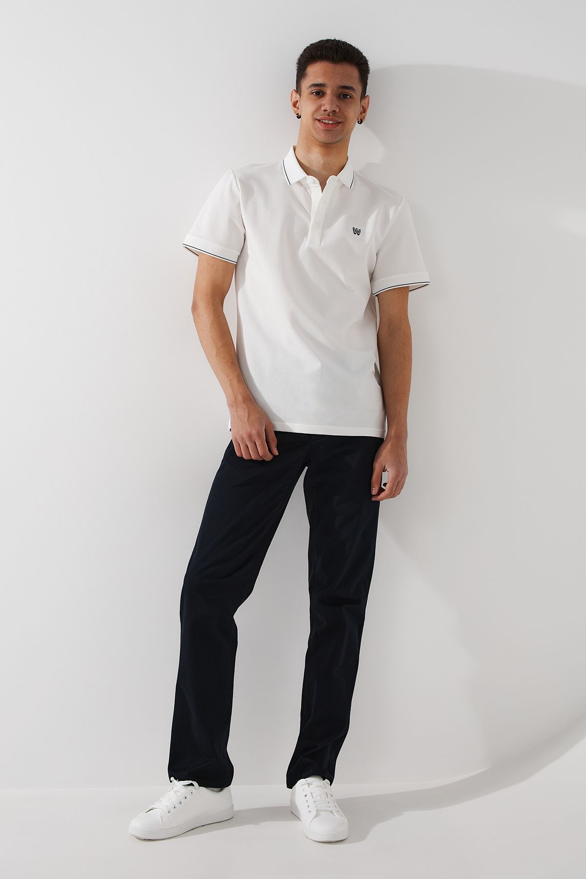 Брюки однотонные прямые мужские Polo Awa K601-206 31 Темно-синий  Фото №1