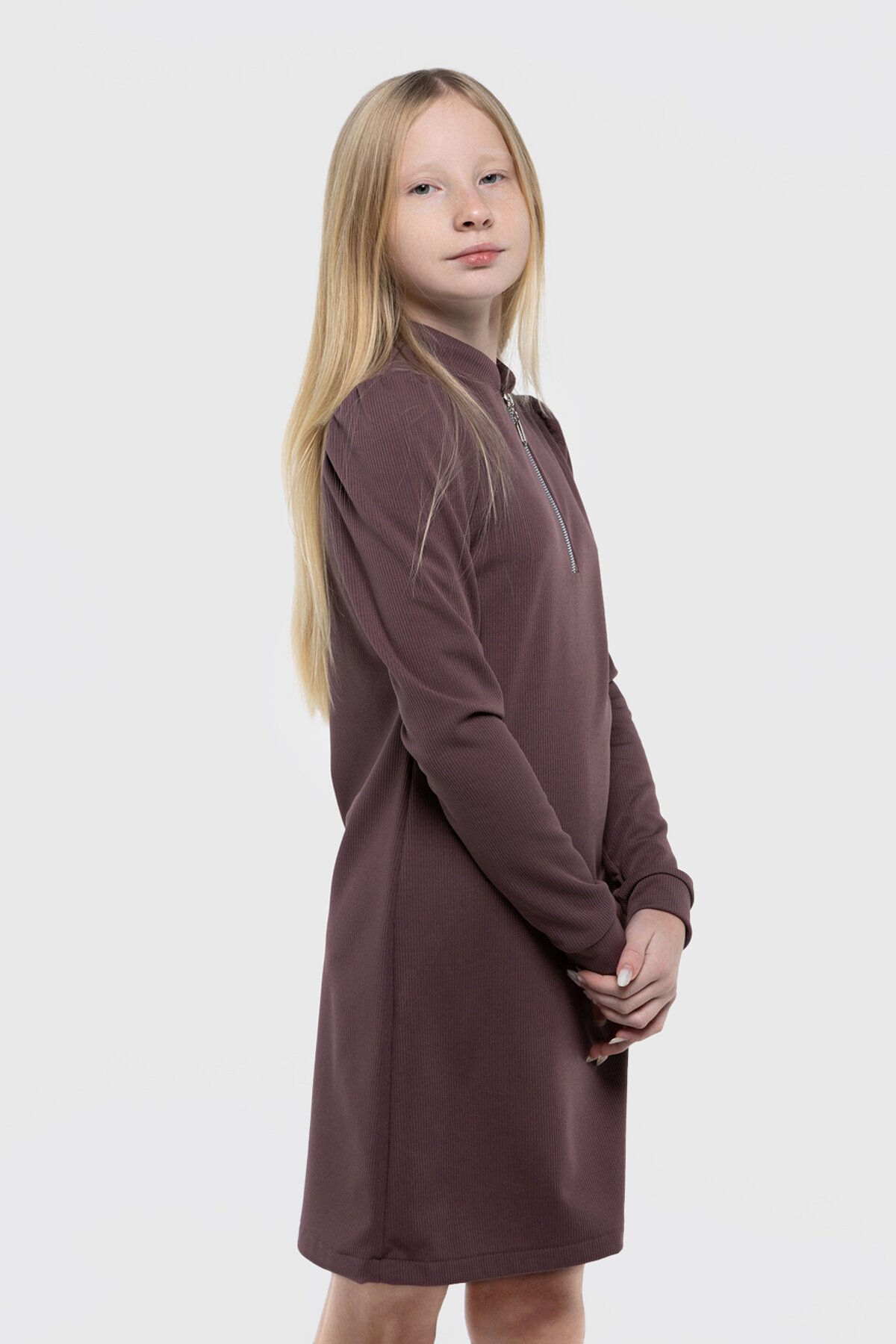 Платье однотонное для девочки MyChance 2362 152 см Темно-пудровый (2000990232045D)  Фото №4