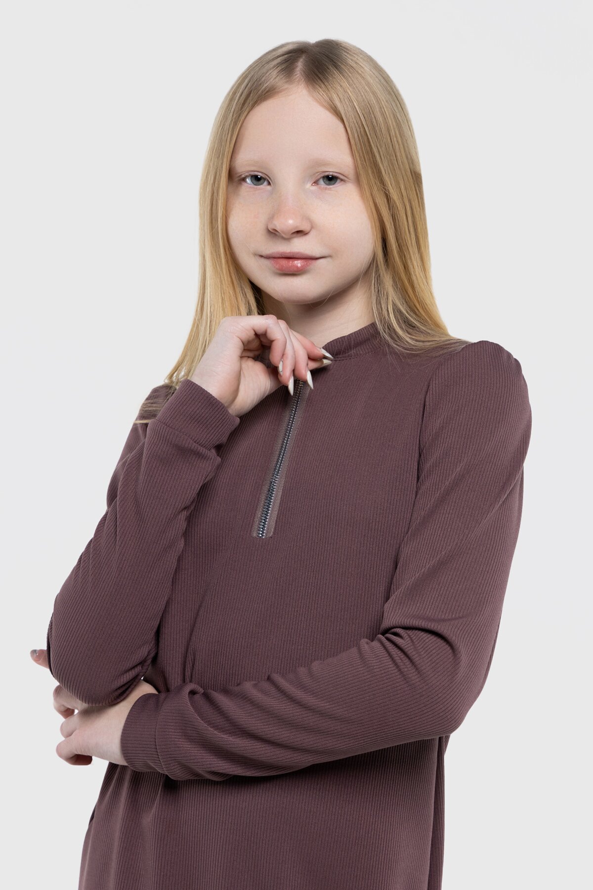 Платье однотонное для девочки MyChance 2362 152 см Темно-пудровый (2000990232045D)  Фото №2