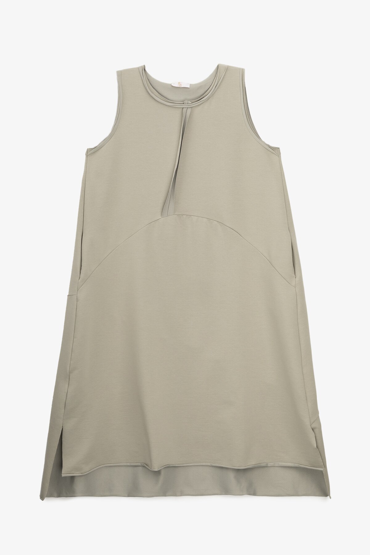 Платье однотонное женское Poncik 25099 One Size Серо-оливковый  Фото №6