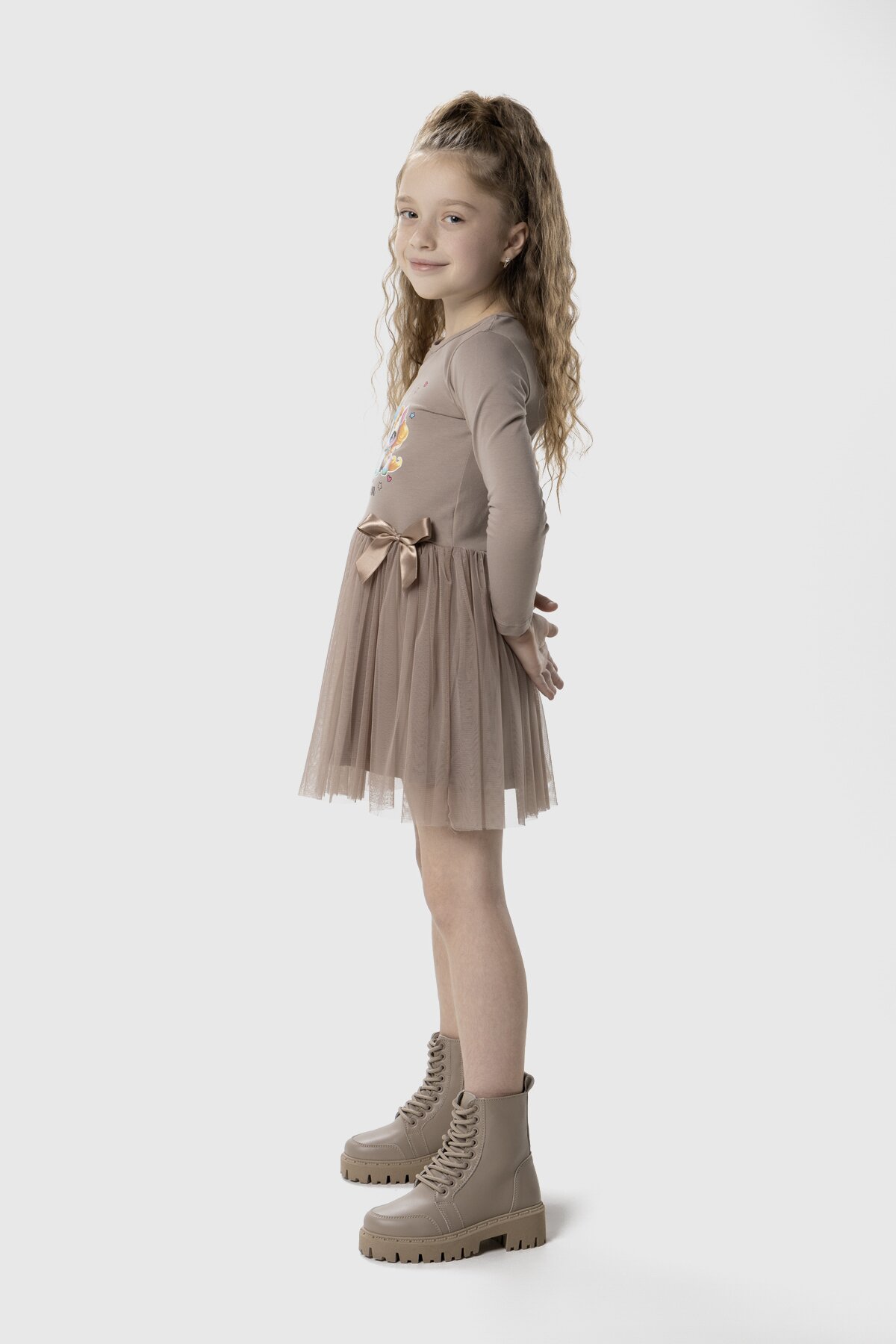 Платье с принтом для девочки Pop Fashion 7342 92 см Капучино (2000990154156D)  Фото №2