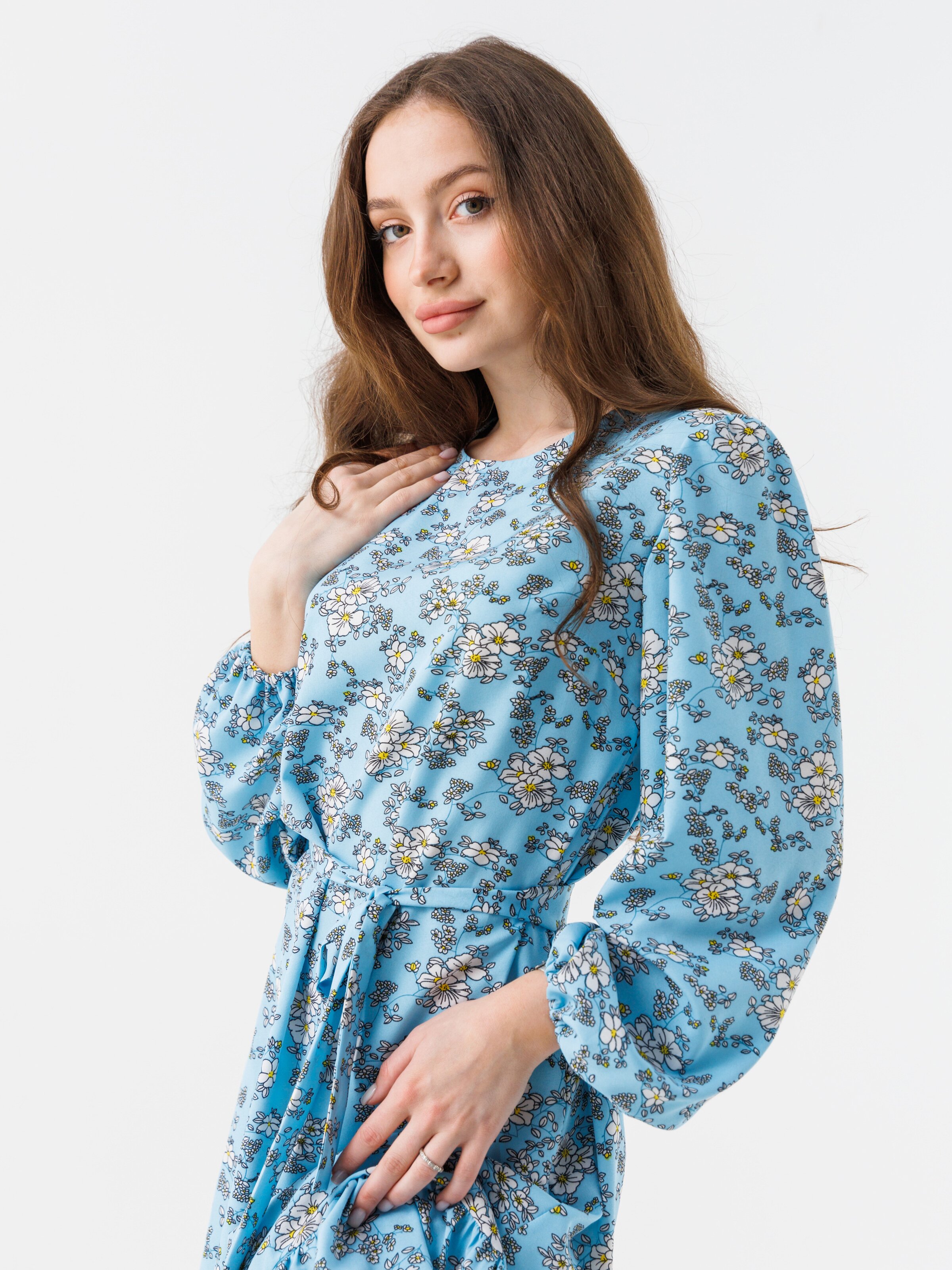 Сукня з візерунком жіноча LAWA WTC02305 XS Блакитно-жовтий  Фото №3
