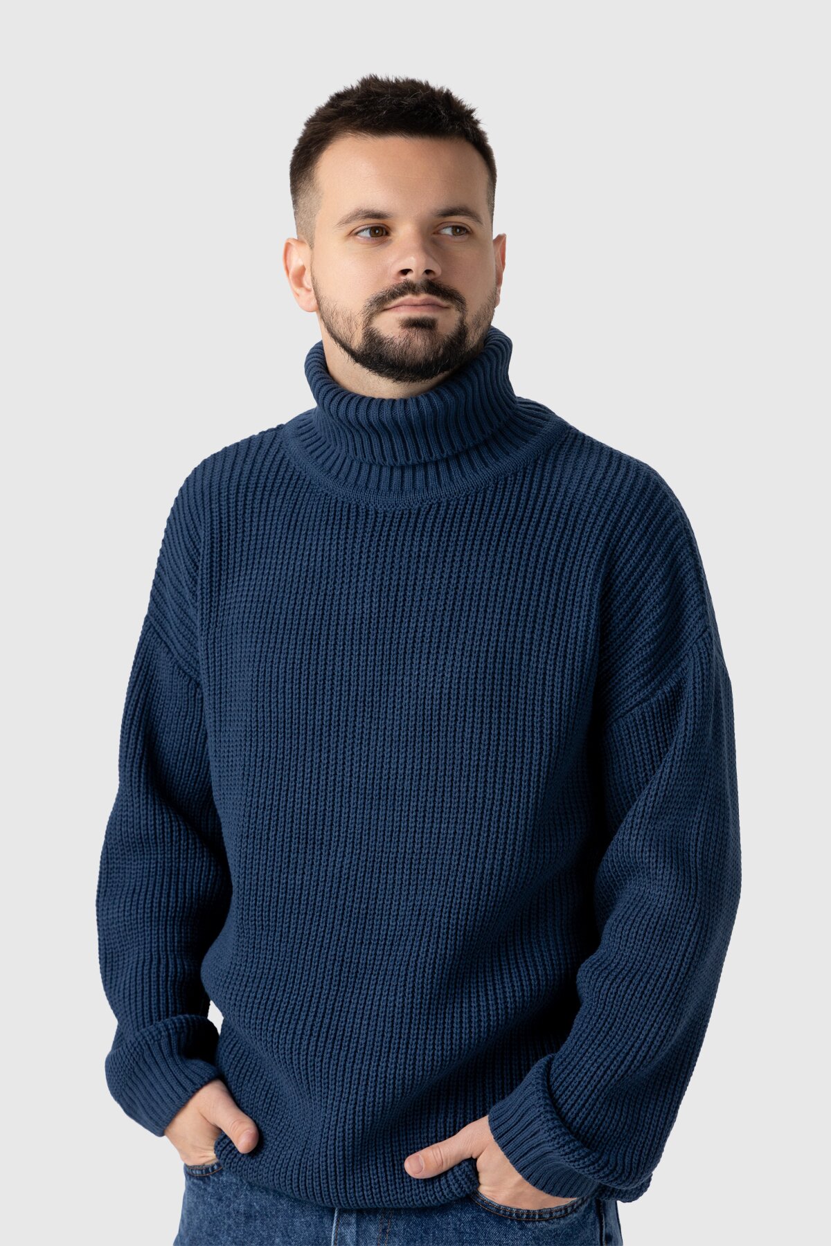 Свитер однотонный мужской LAGOS 2863 XL Темно-синий (2000990195227W)  Фото №1
