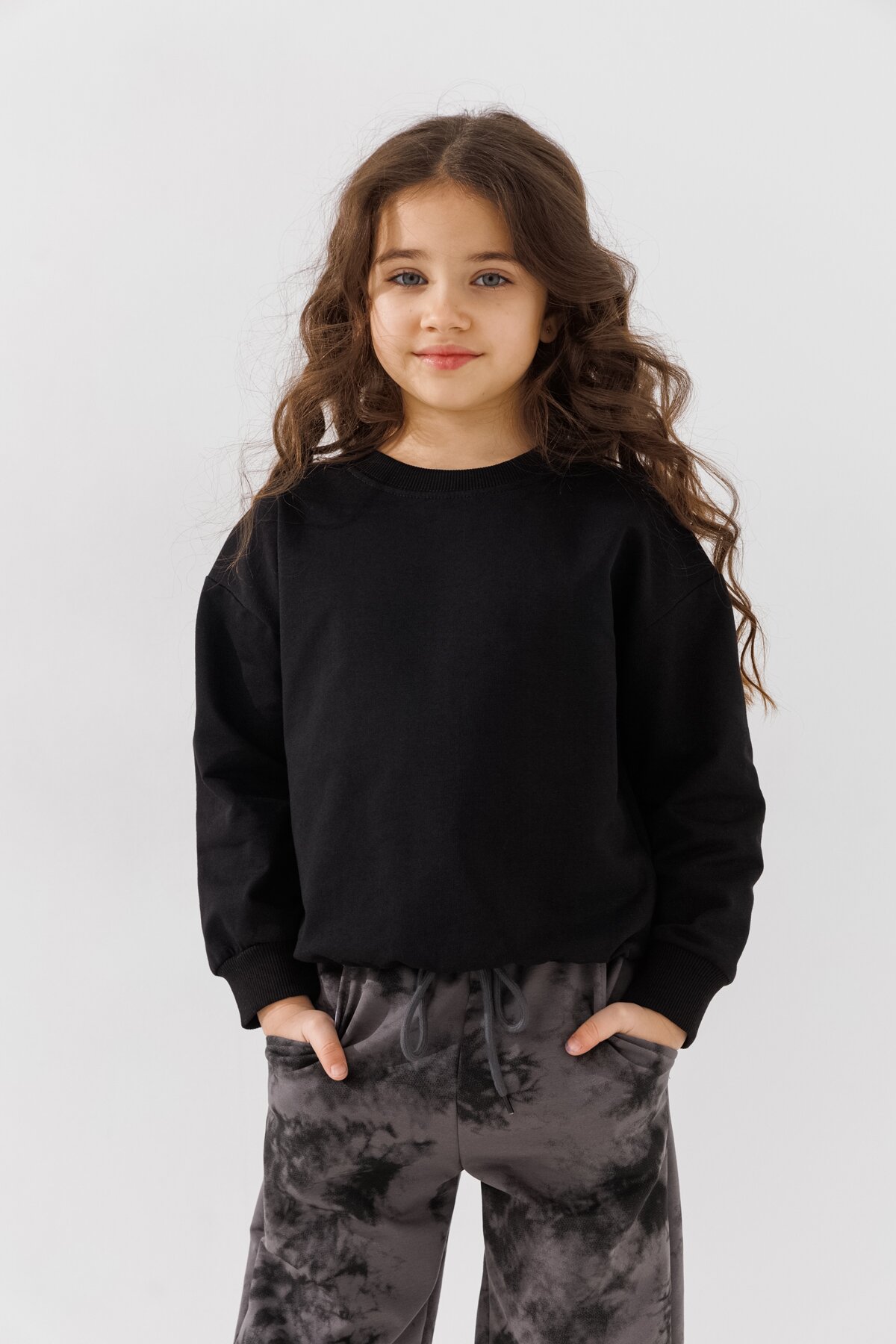 Світшот однотонний унісекс First Kids 0069 116 см Чорний  Фото №5