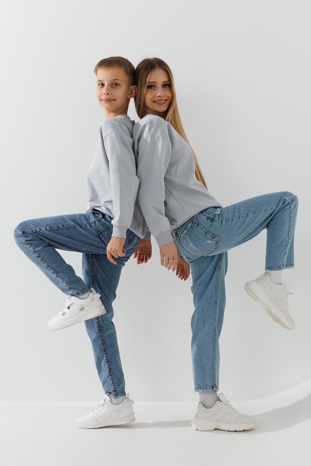 Світшот однотонний для хлопчика First Kids 0070 158 см Світло-сірий  Фото №0