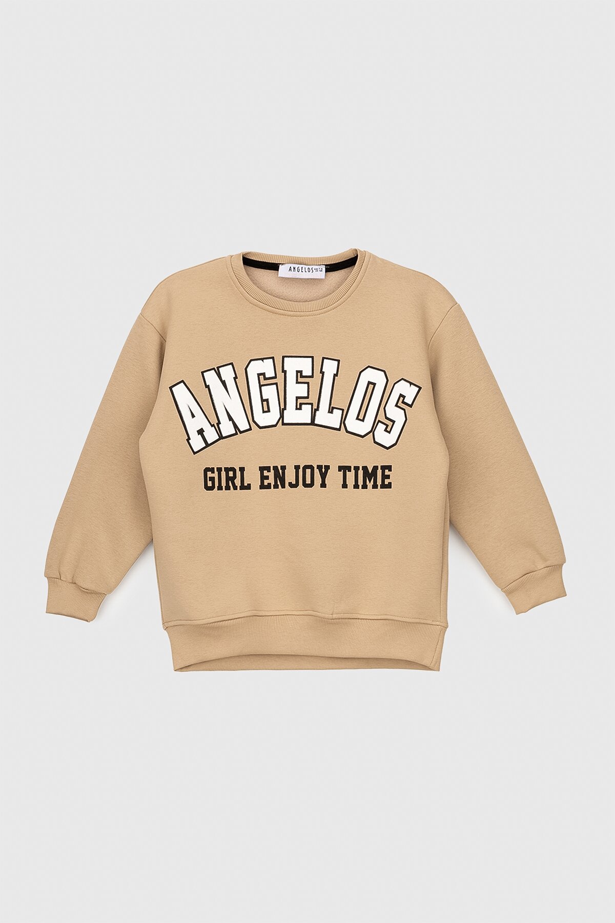 Свитшот с принтом для девочки ANGELOS LX-298 128 см Бежевый (2000990214645W)  Фото №0