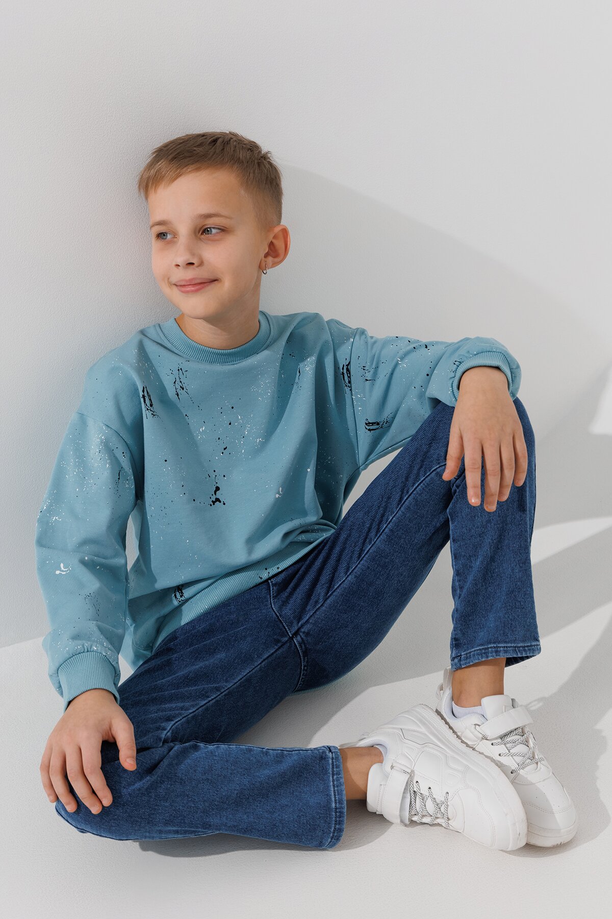 Світшот з принтом для хлопчика First Kids 0068 134 см Петроль  Фото №2
