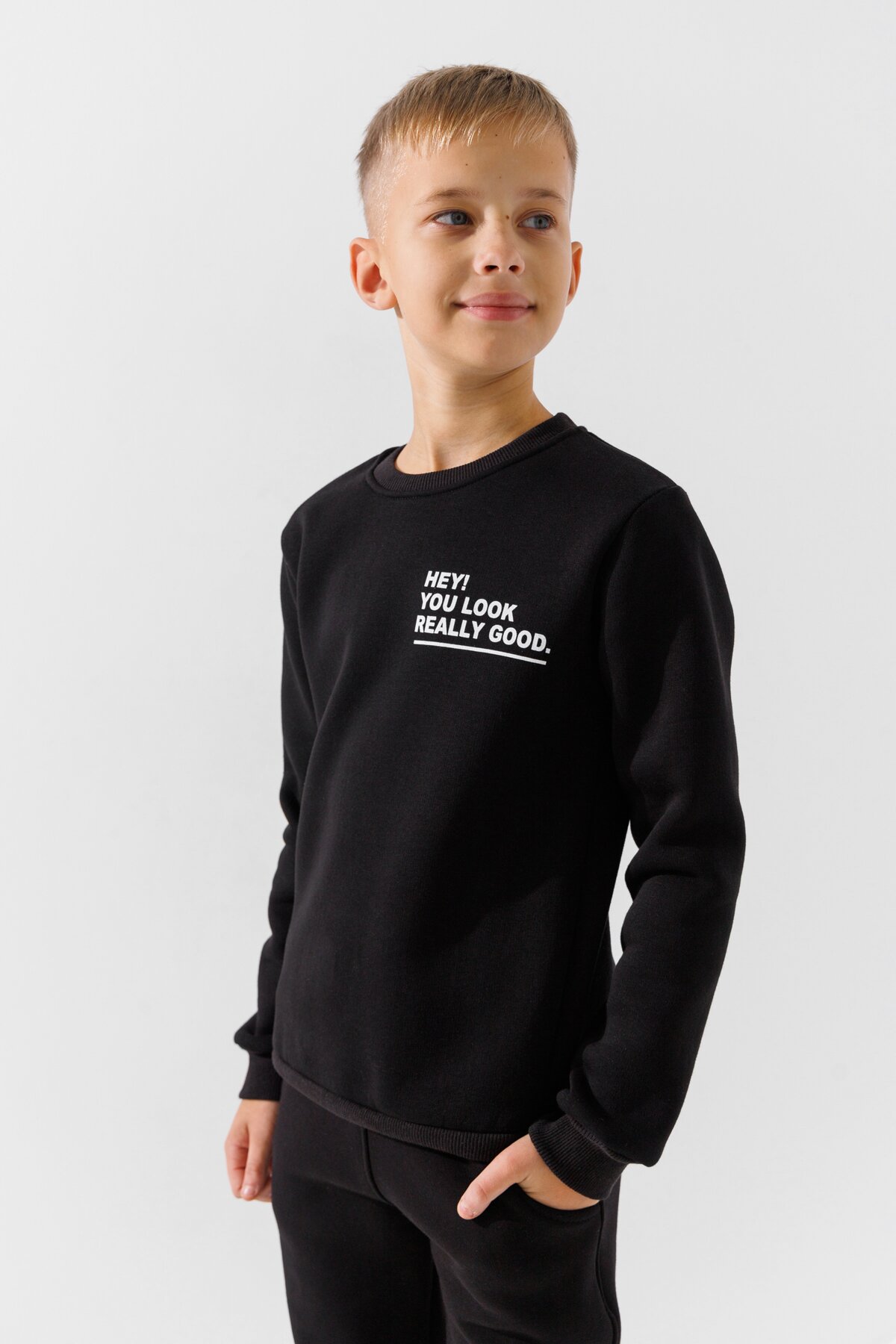 Купити Світшот з принтом для хлопчика Pitiki 9756 170 см Чорний Артикул: 2000990847423 Фото повноекранне №1