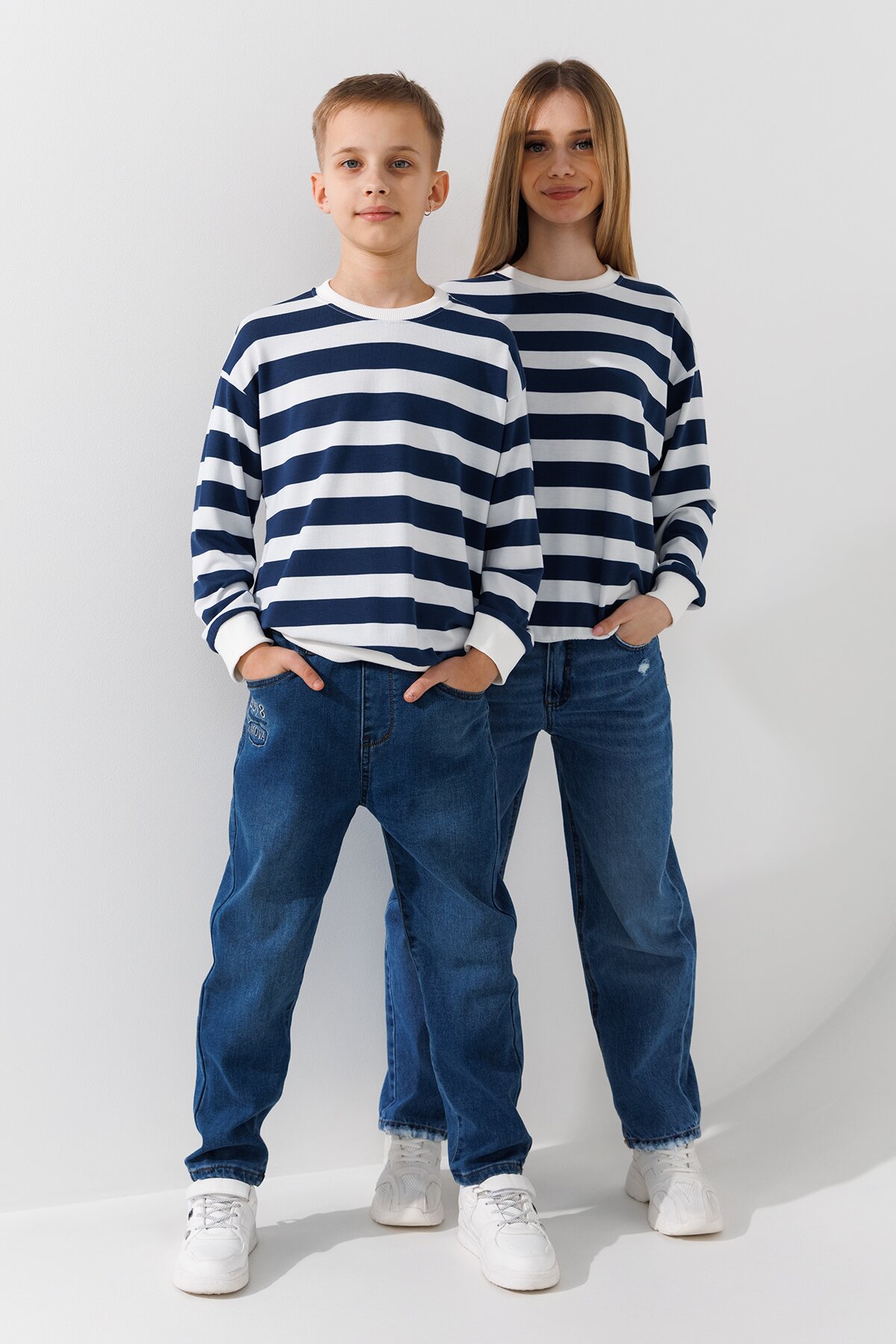 Світшот з візерунком унісекс First Kids 0067 146 см Синій  Фото №0