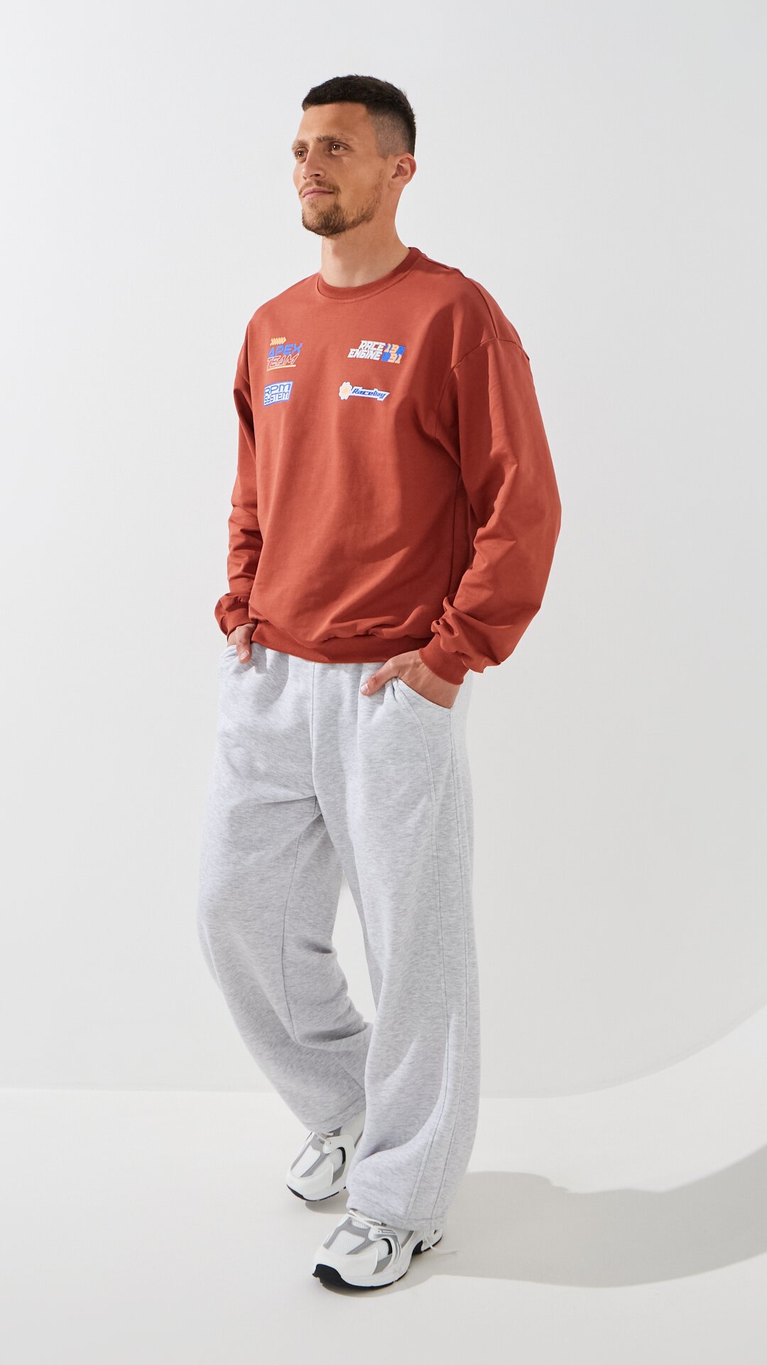 Купити Світшот з принтом чоловічий LAWA P-MB02371 S Теракотовий Артикул: 2000999547546 Фото повноекранне №4