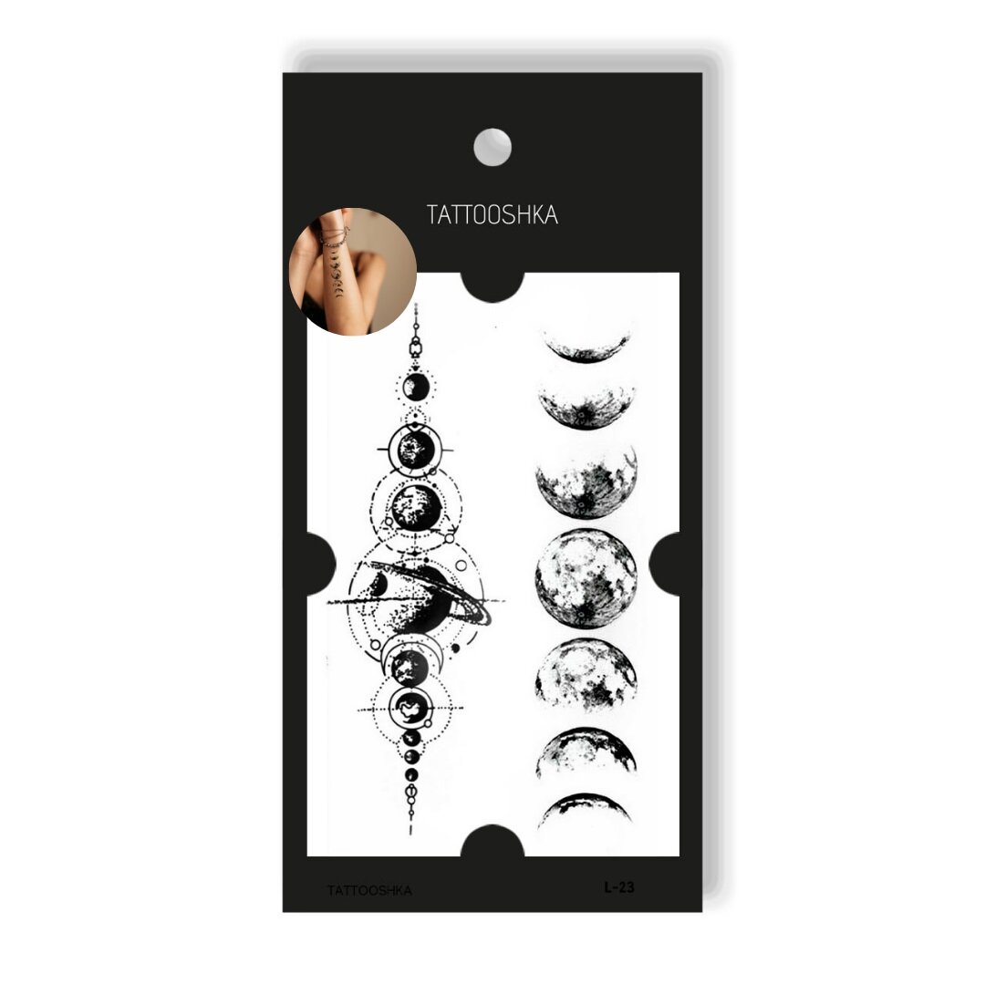 Тату Tattooshka &quot;Місяць і планети&quot; L-23 (5805800012865)  Фото №0