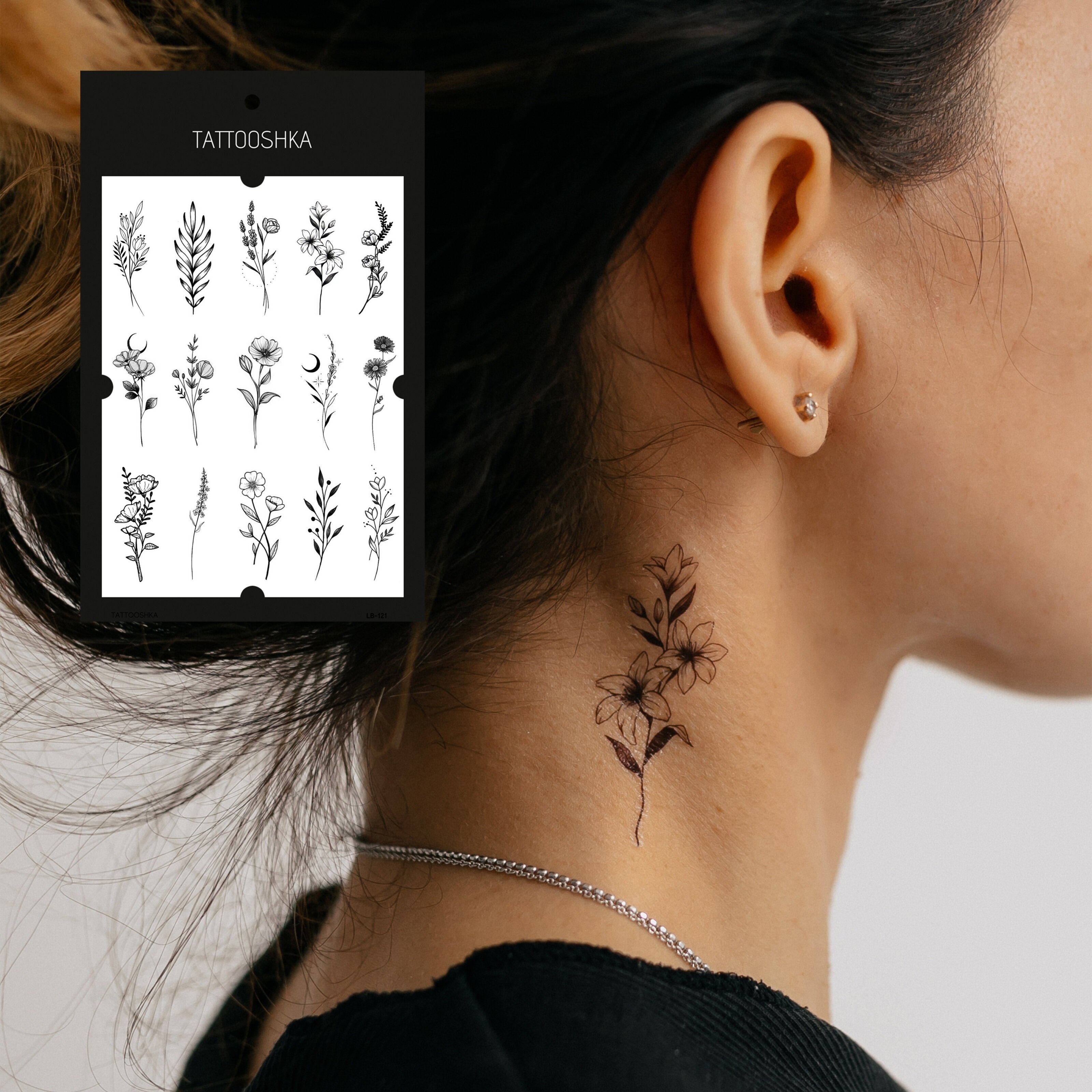 Тату набор Tattooshka &quot;15 веточек&quot; LB-121 (5805800013084)  Фото №1