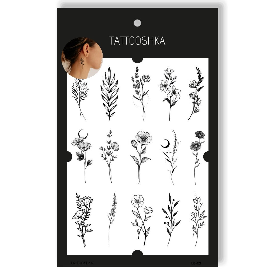 Тату набор Tattooshka &quot;15 веточек&quot; LB-121 (5805800013084)  Фото №0
