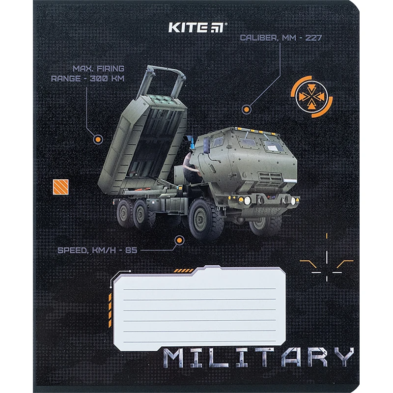 Зошит учнівський &quot;Мілітарі&quot; Kite K24-232-3 12 арк. (4063276212955)(SC)  Фото №0