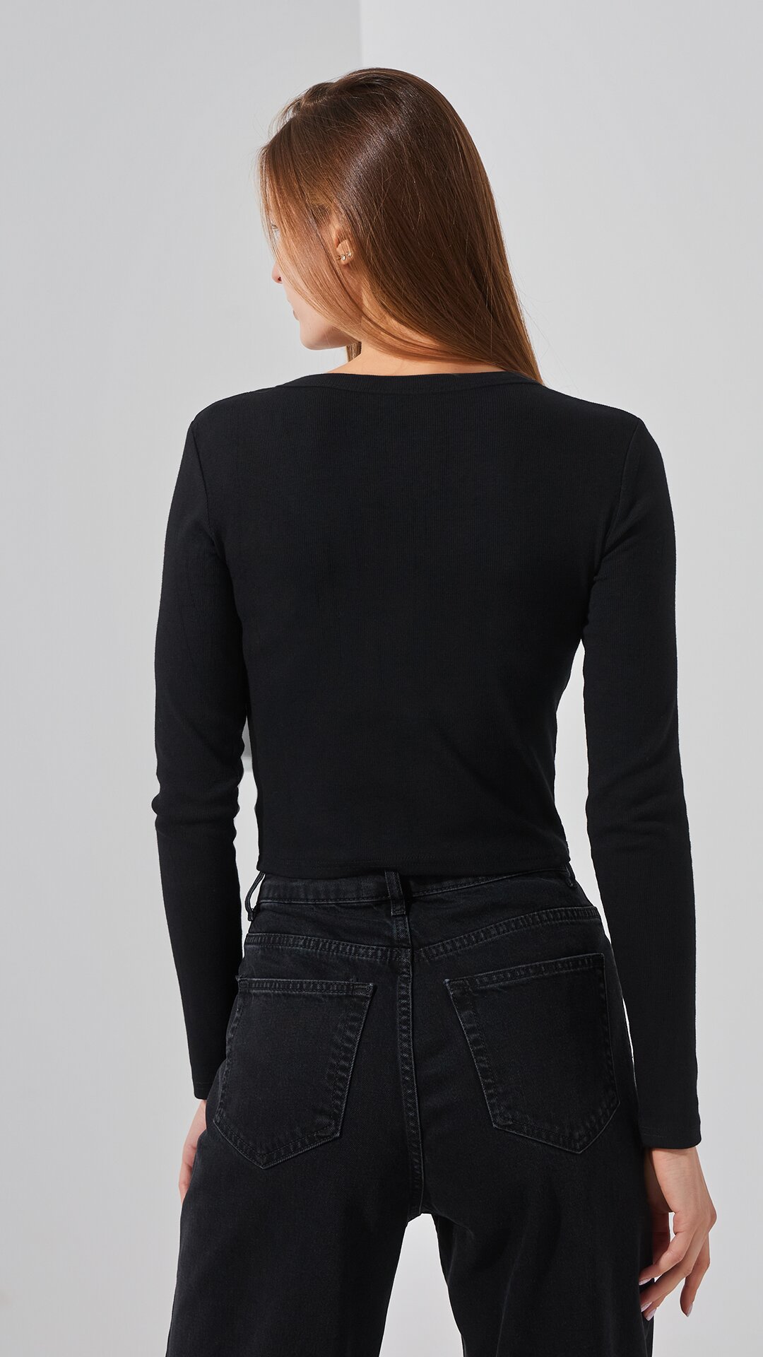 Купити Топ однотонний жіночий Bclothing 8854 L Чорний Артикул: 2000999178672 Фото повноекранне №5