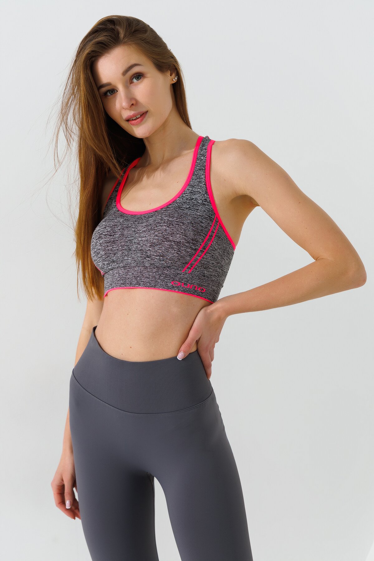 Топ спортивный женский Ouno 5120 XL/2XL Серо-малиновый  Фото №0