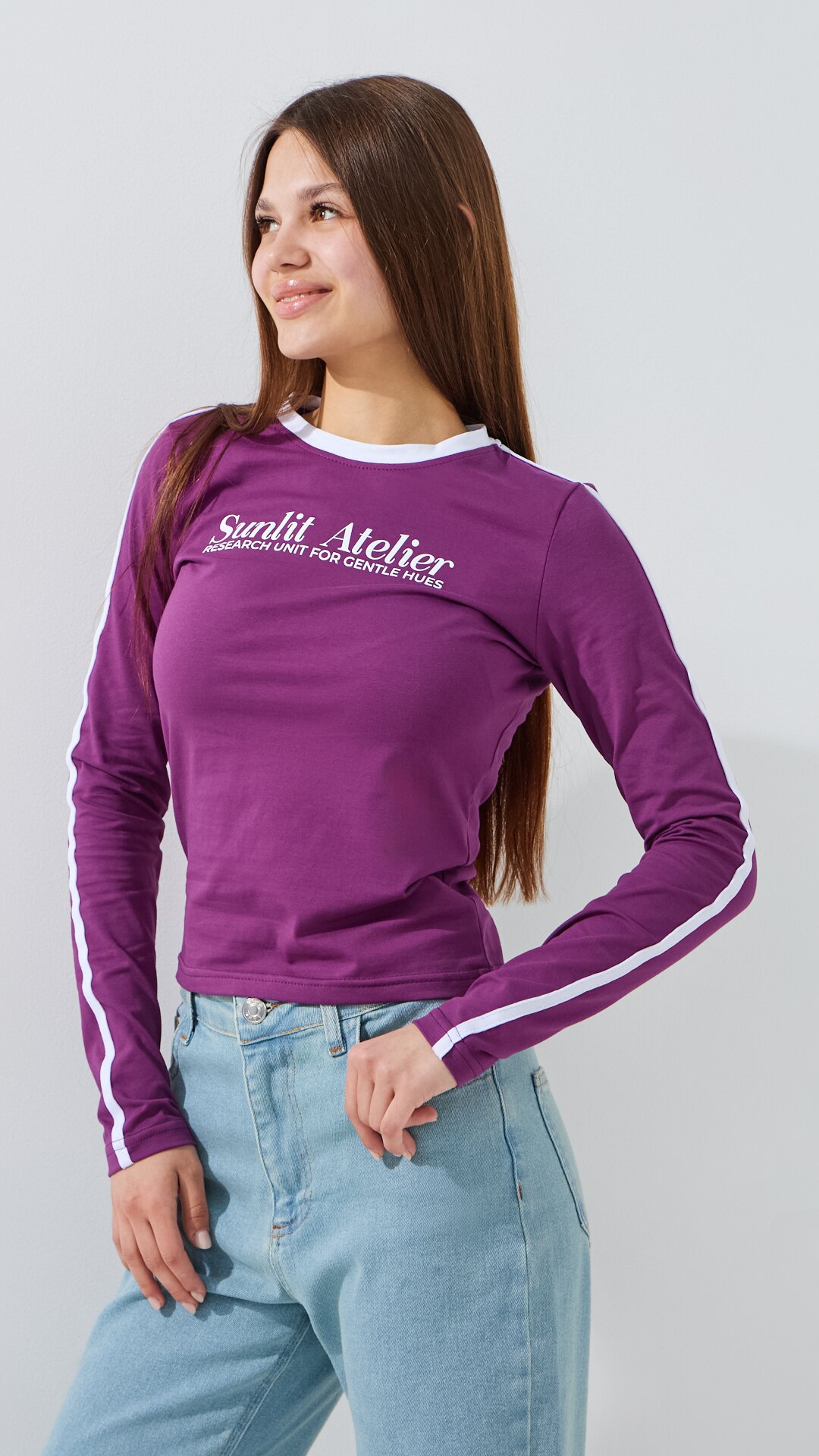 Купити Лонгслів жіночий Sunlite Atelier LAWA P-WB02407 XS Сливовий Артикул: 2000999564185 Фото повноекранне №3