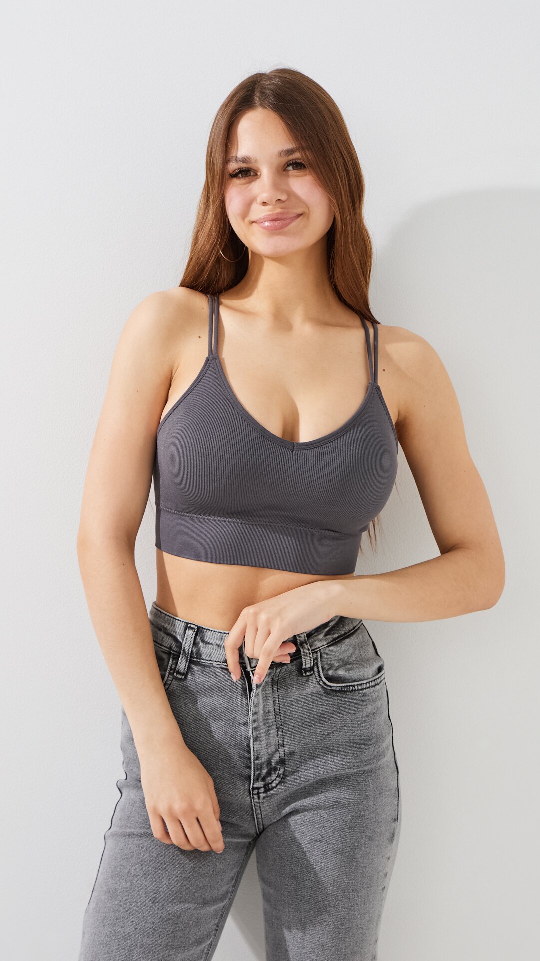 Купити Топ жіночий CY9606 One Size Сірий Артикул: 2000999517006 Фото повноекранне №2