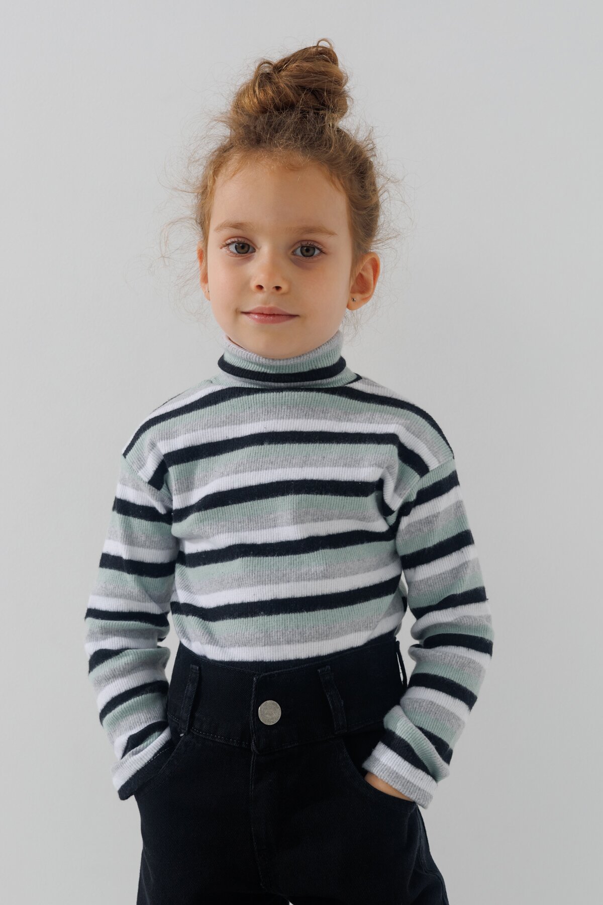 Водолазка с узором детская Happy Kids 4480 128 см Оливковый (2000989897095W)  Фото №0