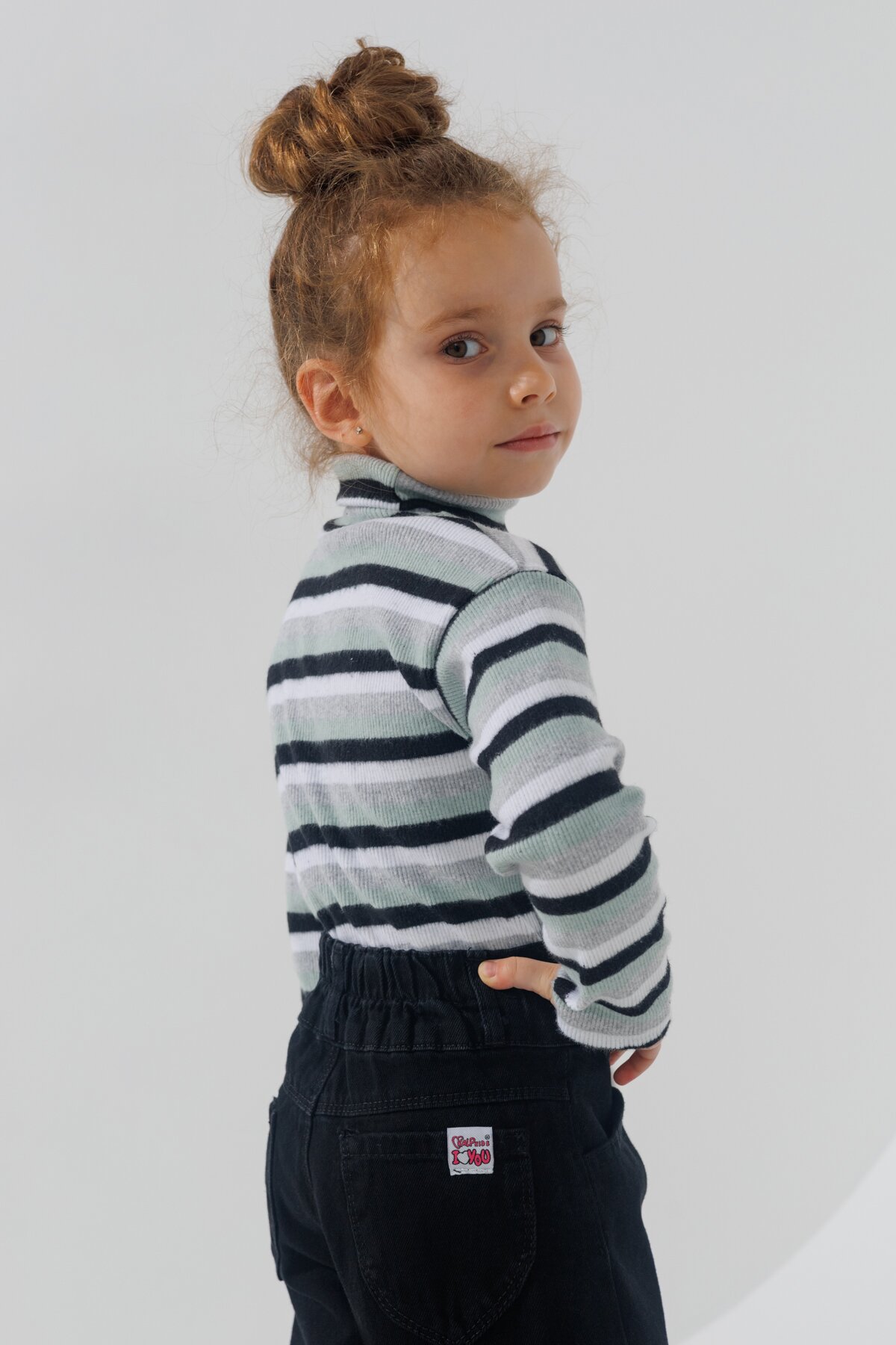 Водолазка с узором детская Happy Kids 4480 128 см Оливковый (2000989897095W)  Фото №2