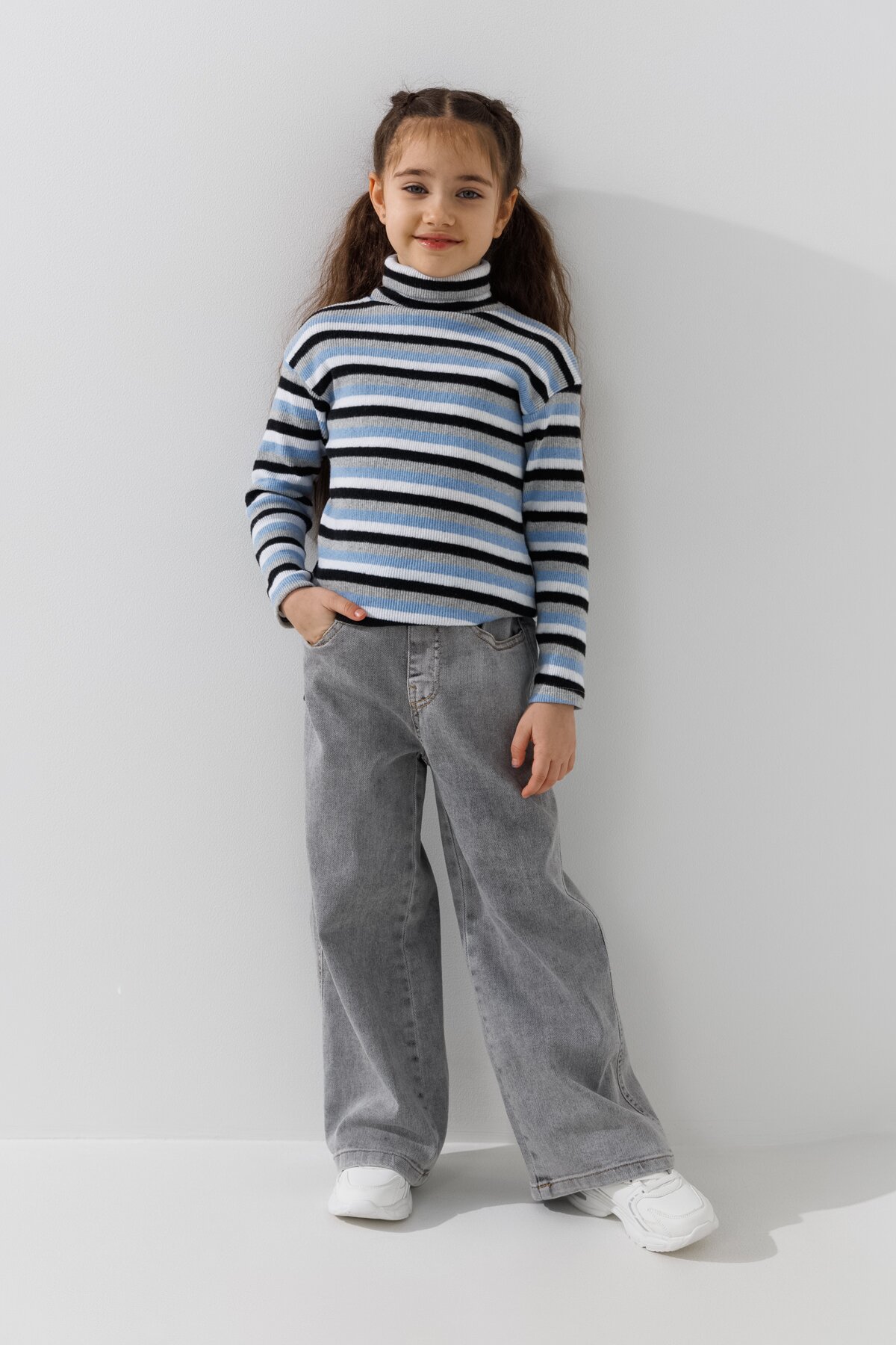 Водолазка с узором детская Happy Kids 4480 110 см Серо-голубой  Фото №1
