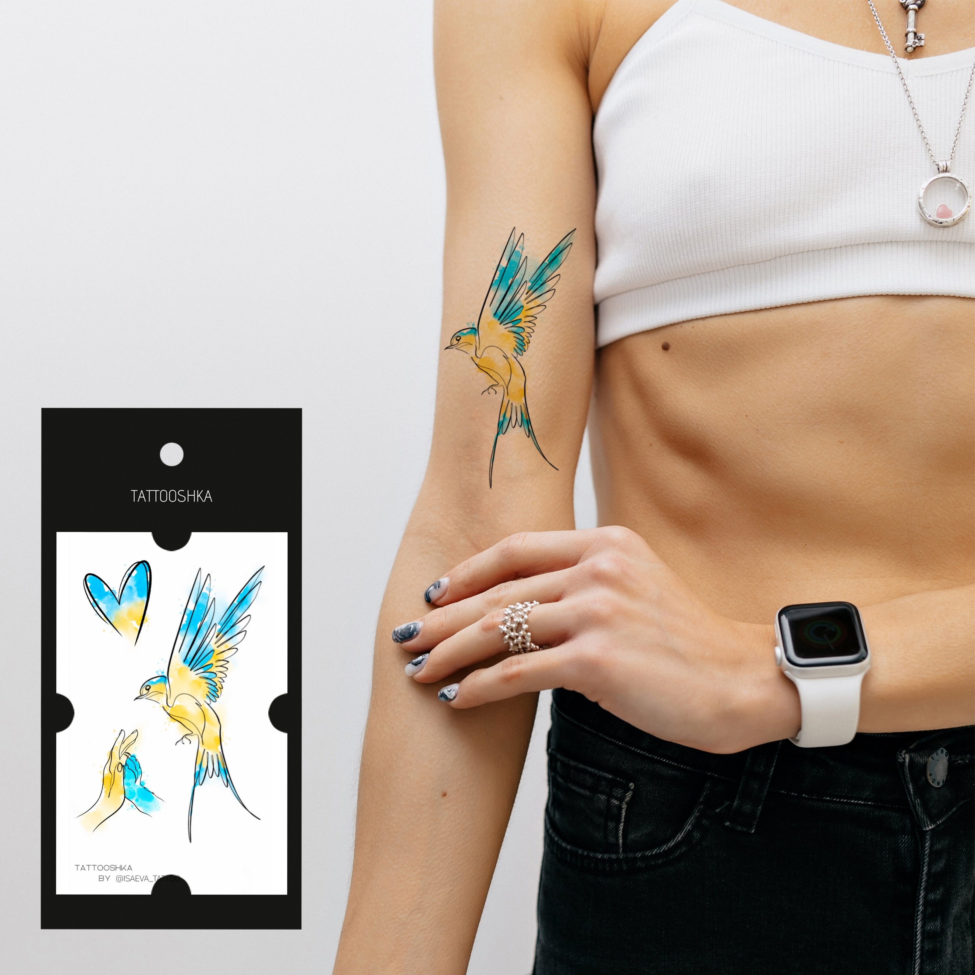 Тимчасові тату Tattooshka &quot;Україна - це любов&quot; L-48 (5805800013534)  Фото №2