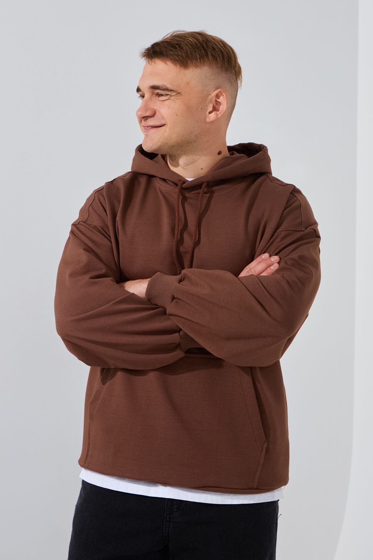 Худи однотонный мужской LAWA MBC02372 S Мокко  Фото №1